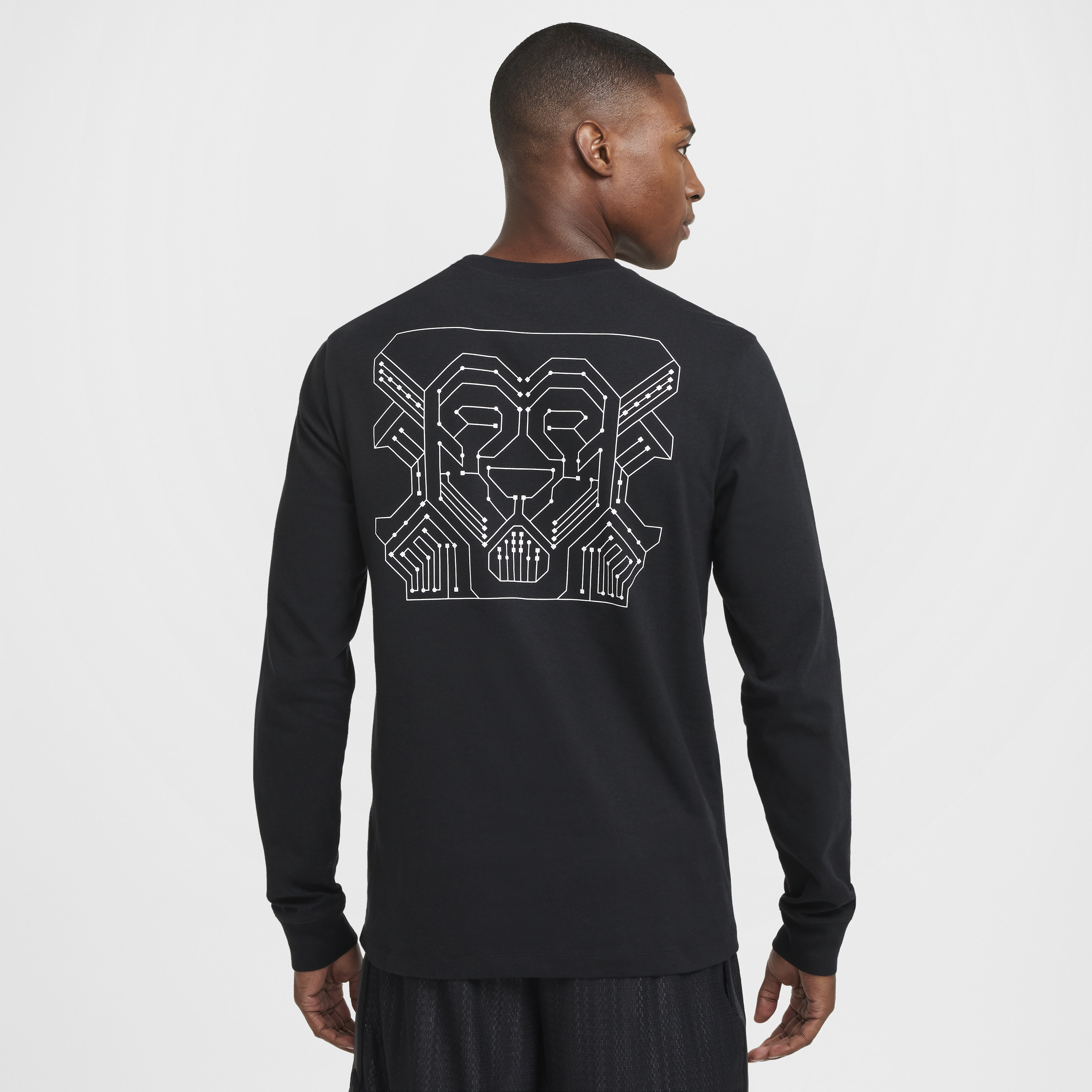 T-shirt de basket à manches longues Max90 LeBron pour homme - Noir