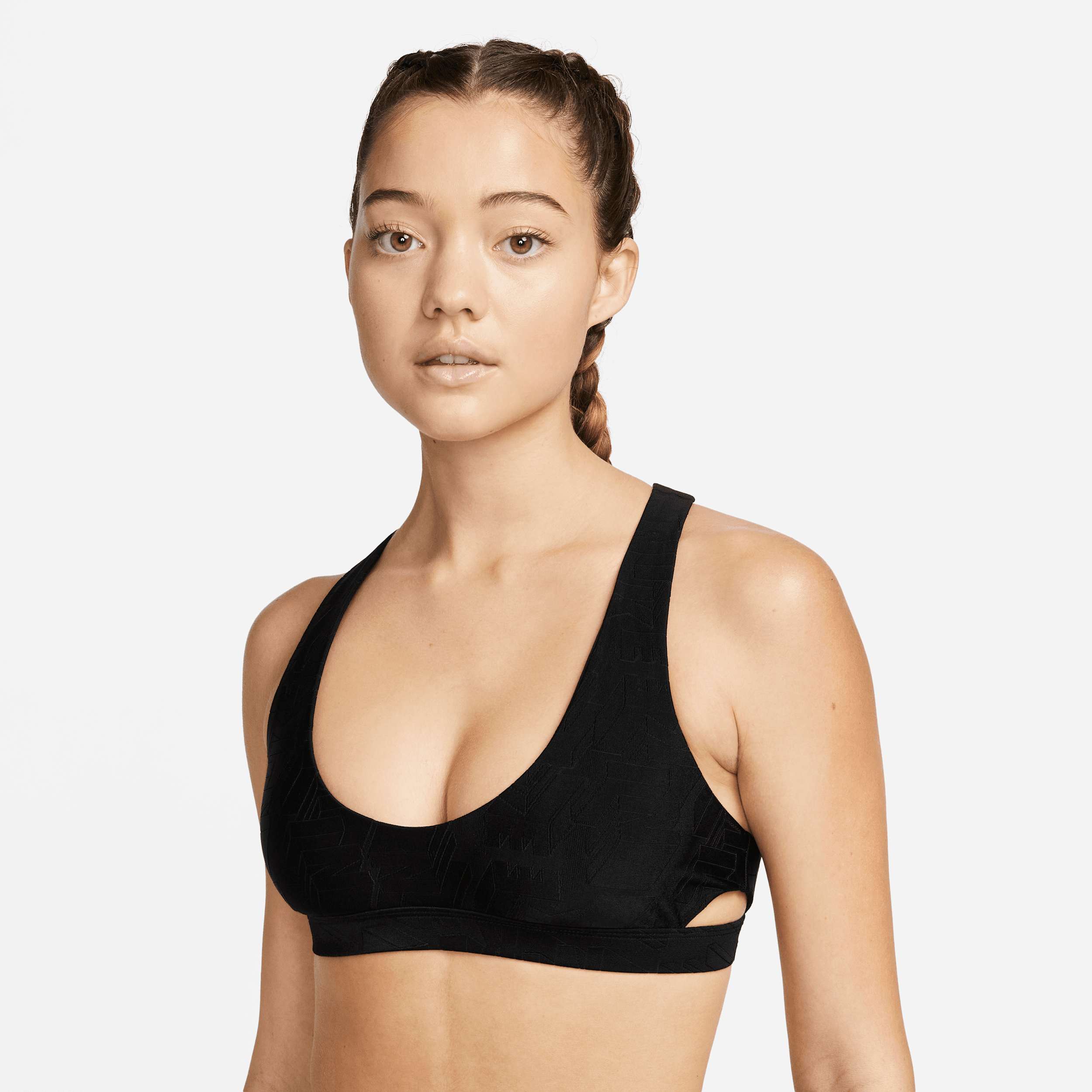 Haut de bikini à découpes Nike pour femme - Noir