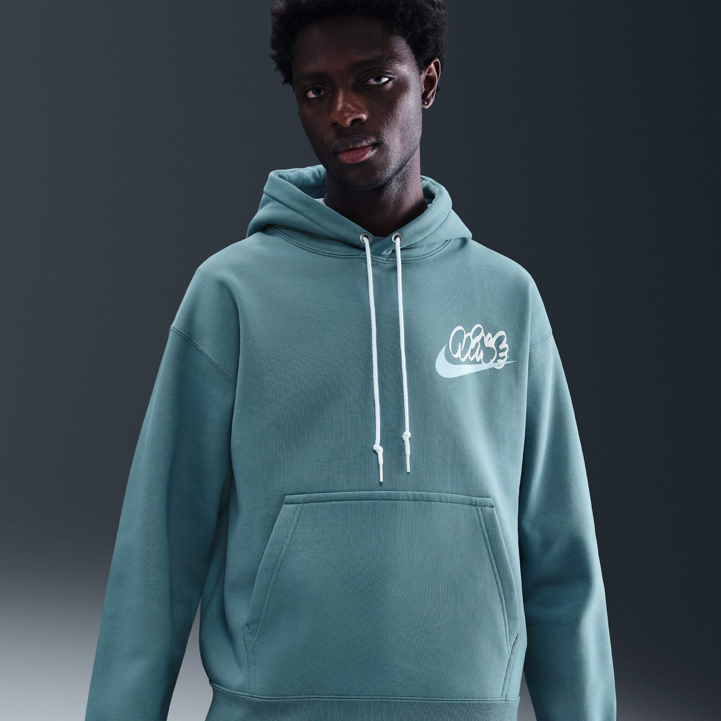 Thumbnail - Nike Solo Swoosh Fleece-Hoodie für Herren - Blau