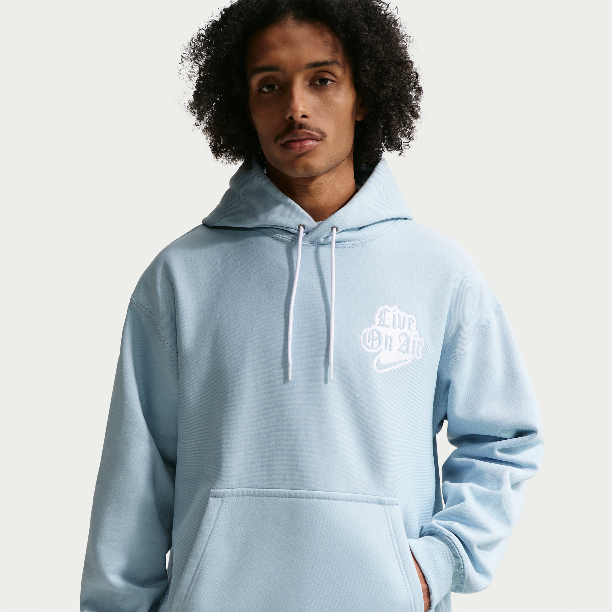 Nike Solo Swoosh Mens Fleece Hoodie - Blue - Fleece