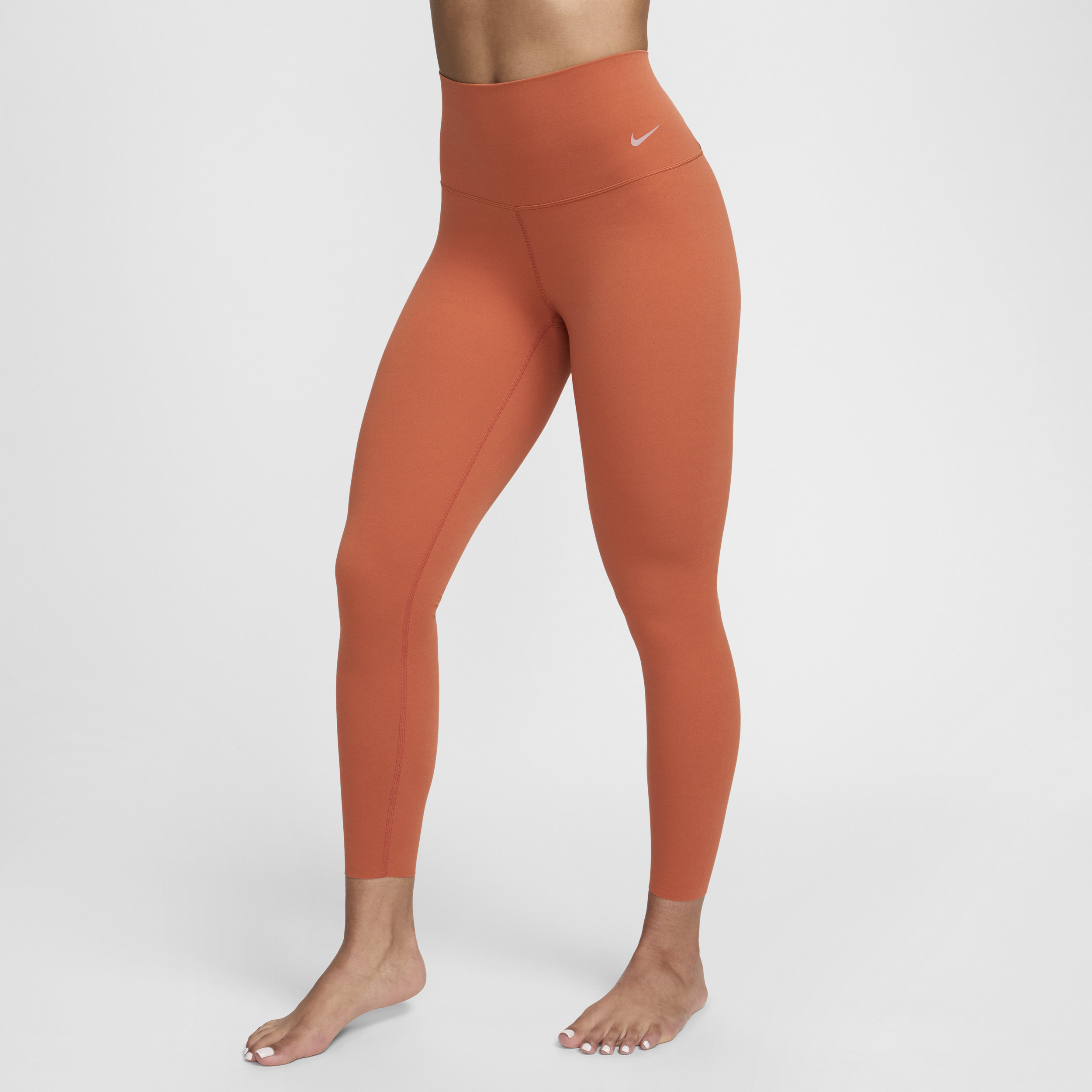 Nike Zenvy 7 8-legging met iets ondersteunende hoge taille voor dames Oranje