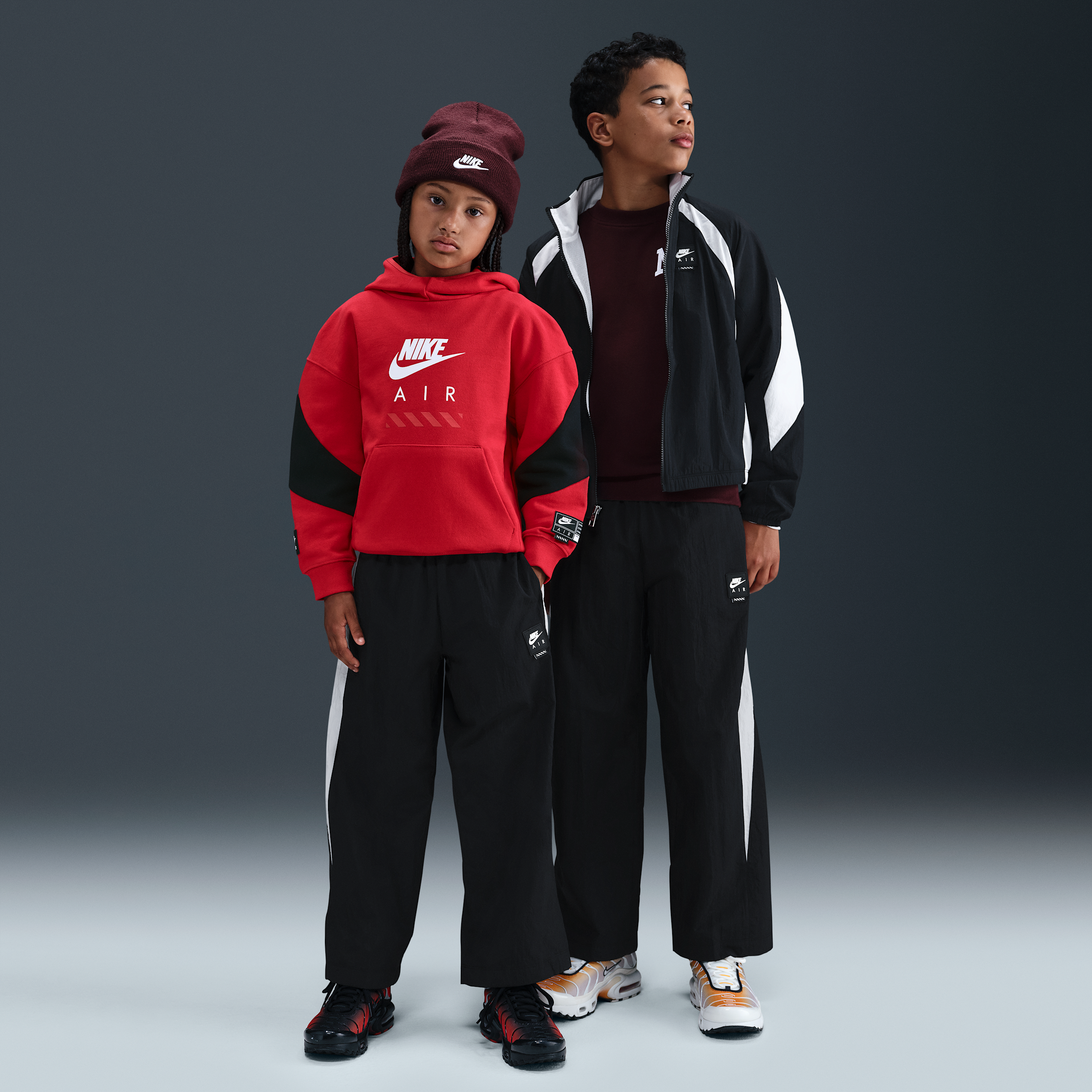 Nike Air Older Kids Woven Tracksuit Bottoms - Black - Nylon