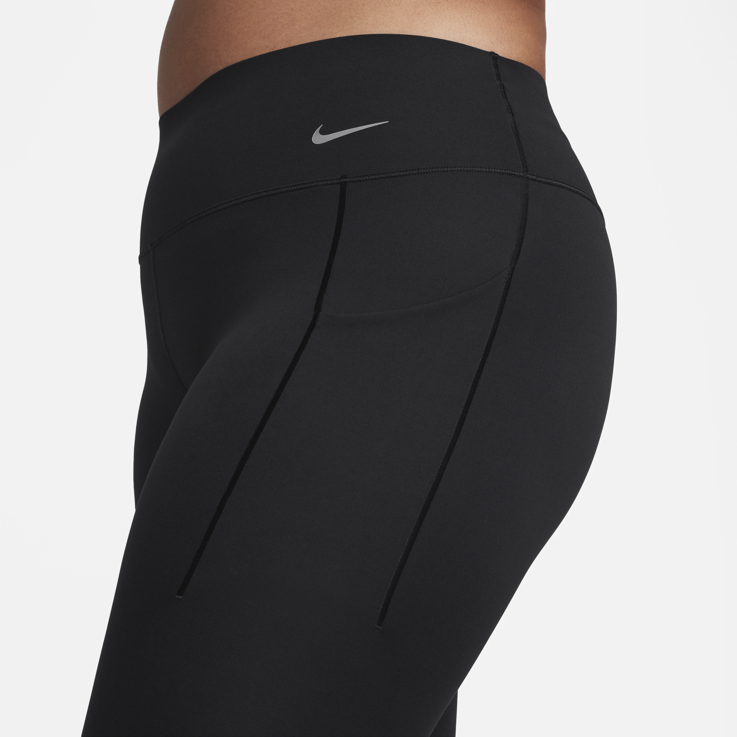 Legging long taille mi-haute à maintien normal avec poches Nike Universa pour femme - Noir