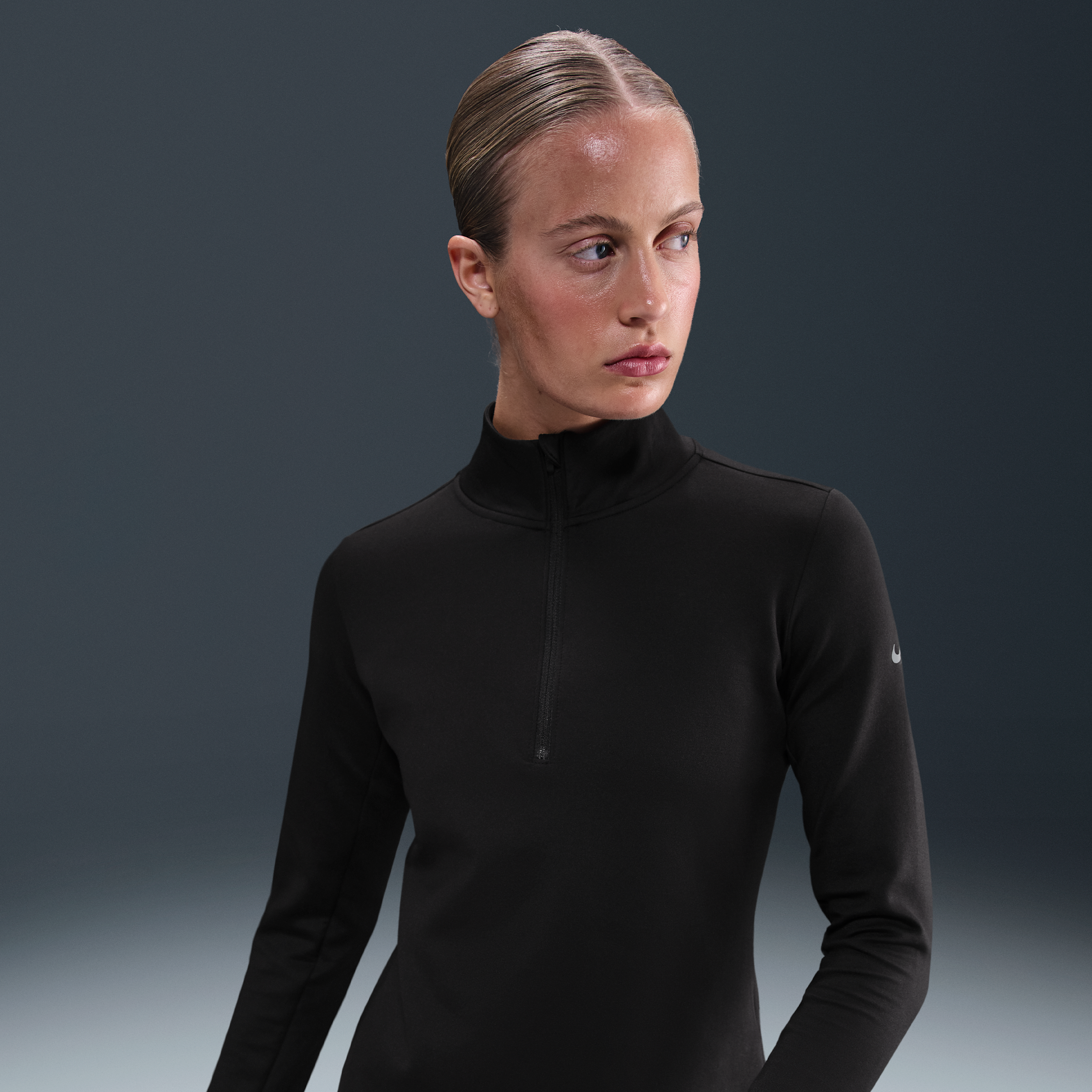Thumbnail - Nike One Therma-FIT Midlayer mit Halbreißverschluss (Damen) - Schwarz