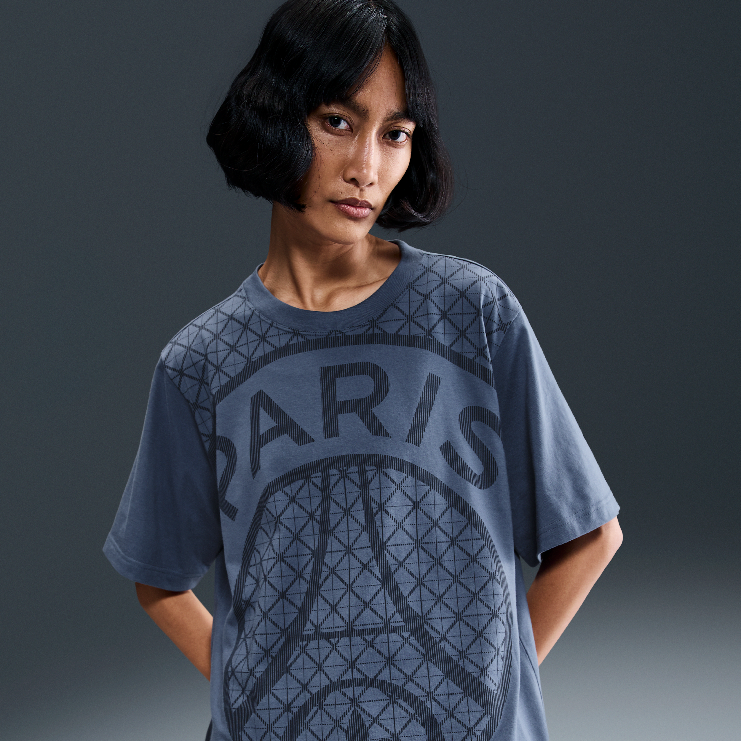 Paris Saint-Germain Womens Nike Football Seasonal Print T-Shirt - Blue - Cotton