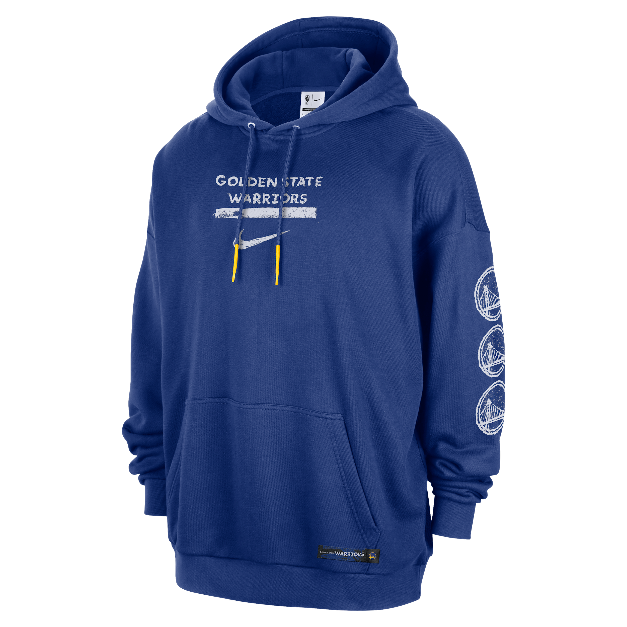 Nike Golden State Warriors Courtside Mens Jordan NBA Club Premium Pullover Hoodie - Blue - Cotton