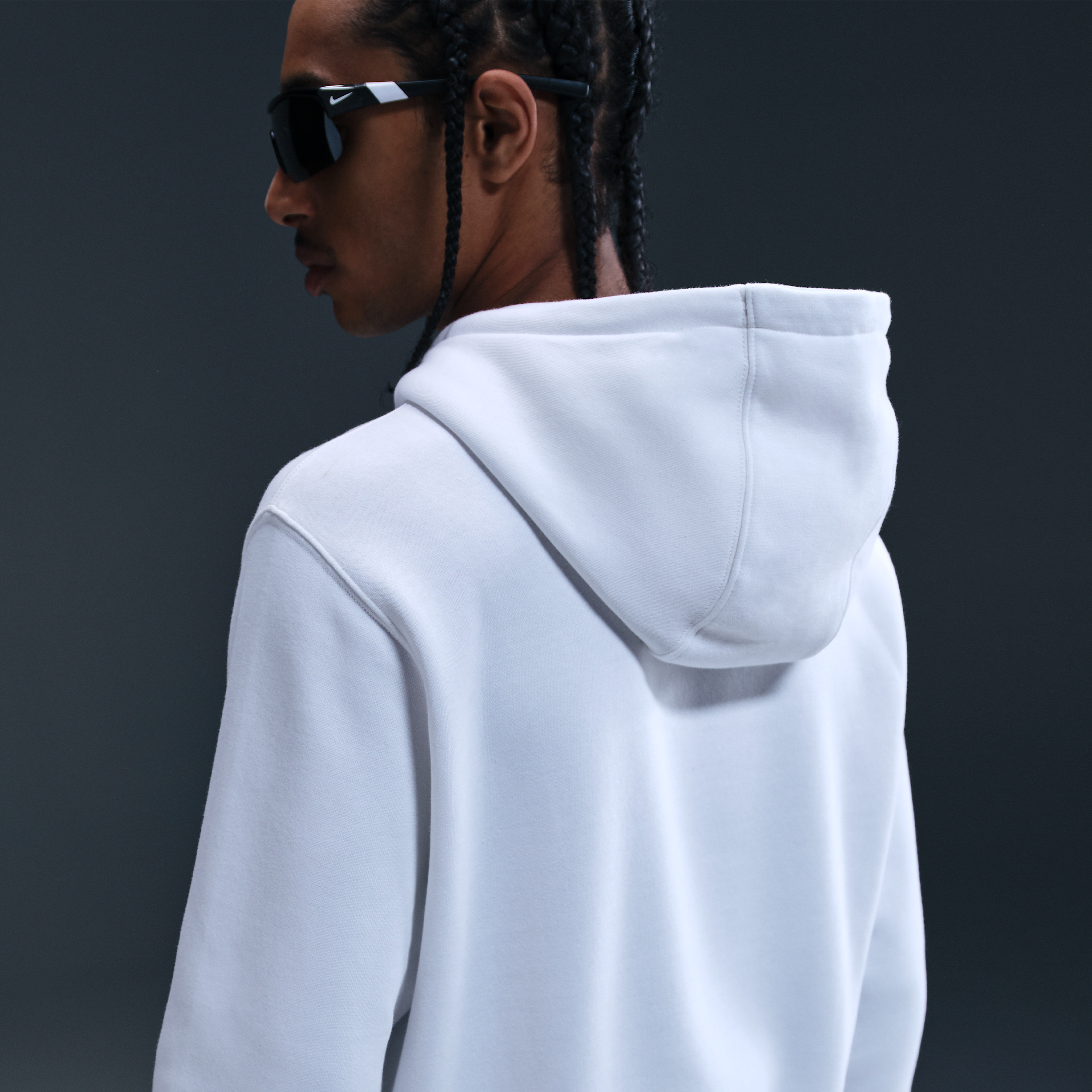 Sweat à capuche en Fleece Nike Club pour homme - Blanc