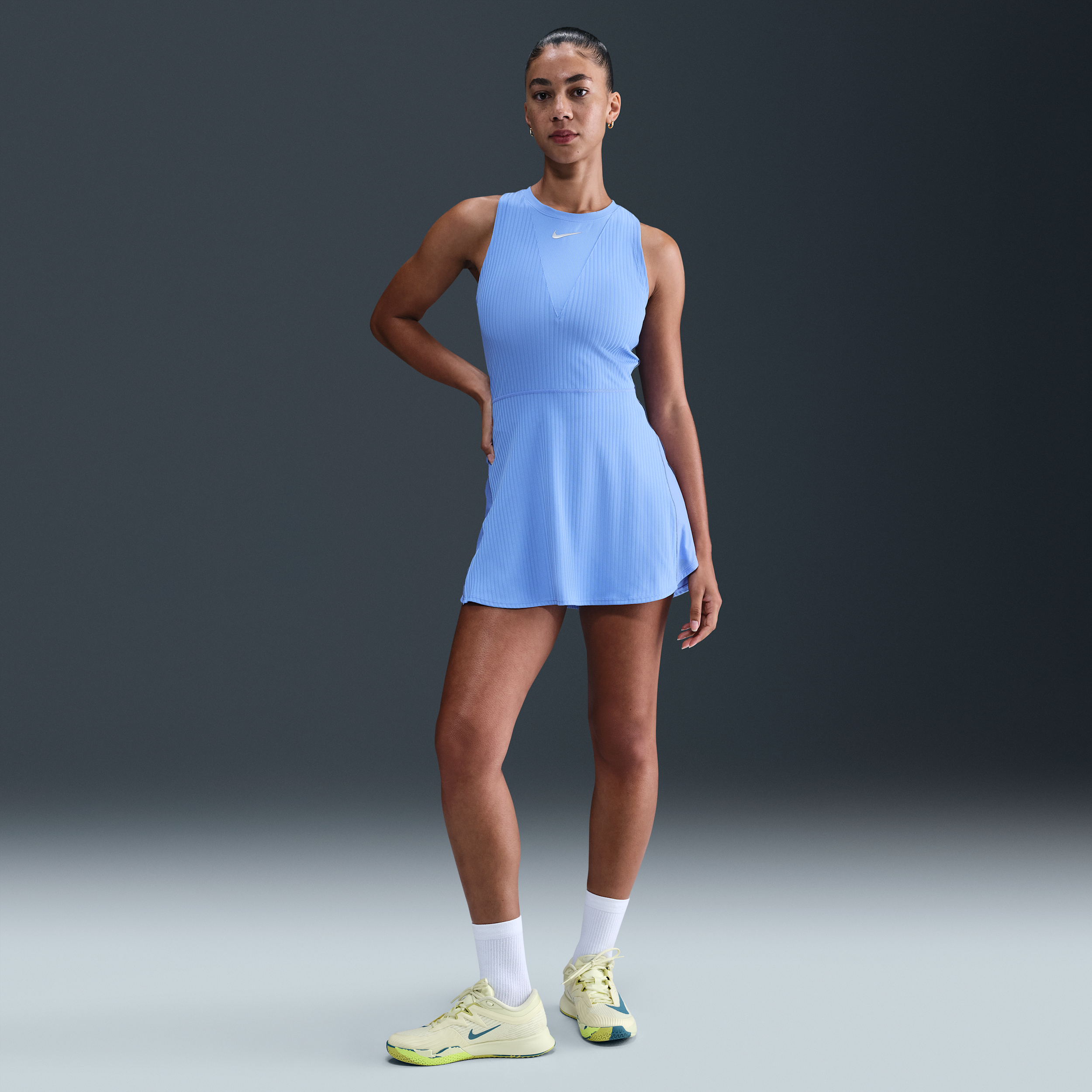 NikeCourt Slam Womens Dri-FIT Tennis Dress - Blue - Polyester/Elastane