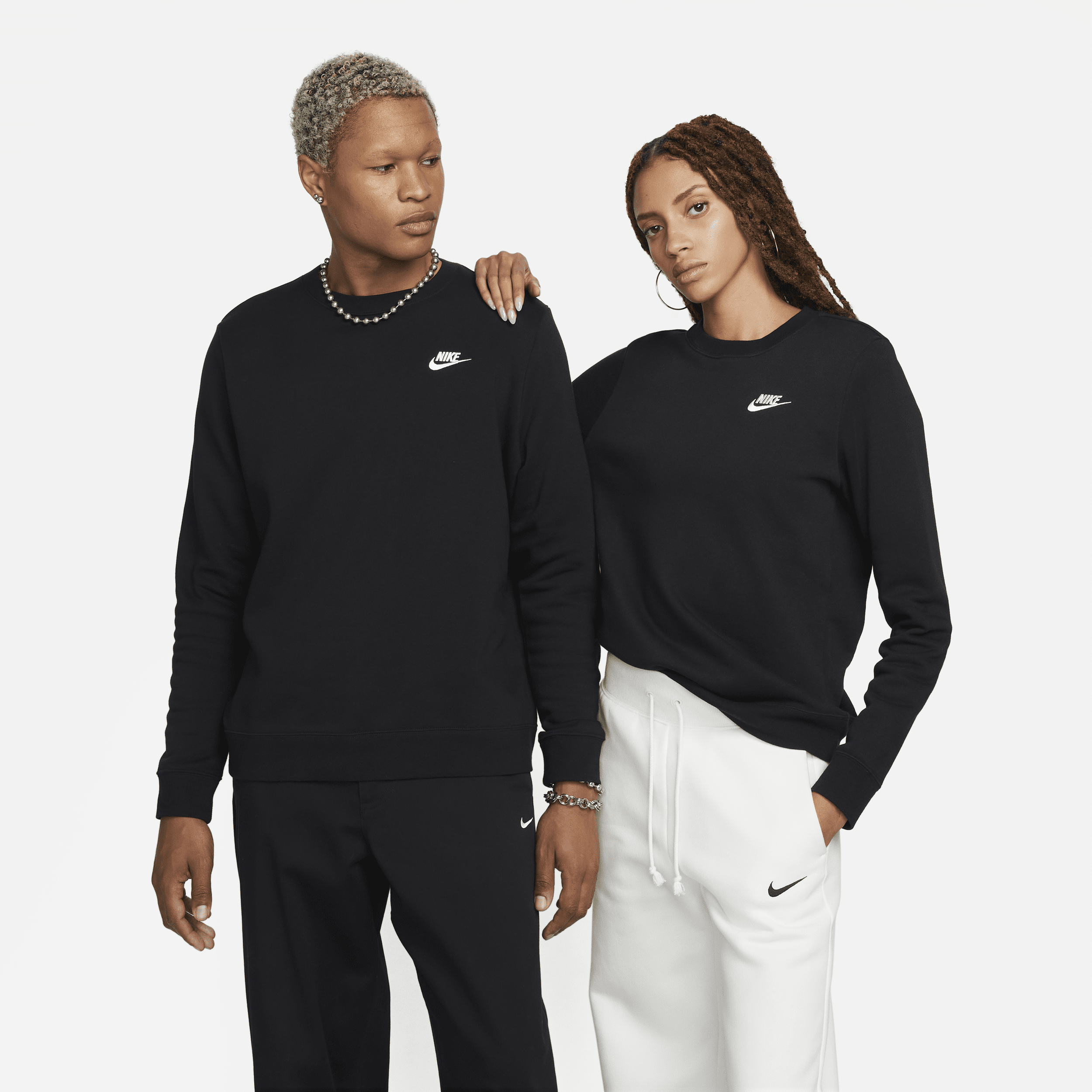 Nike Sportswear Club Fleece Sweatshirt met ronde hals voor dames Zwart female XL