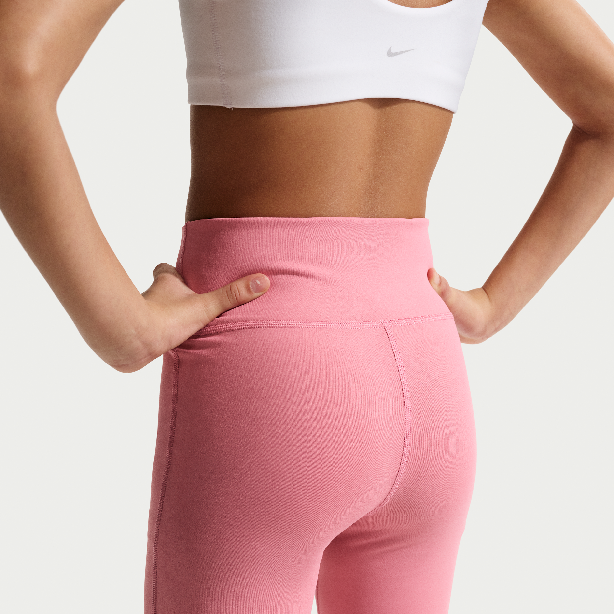 Thumbnail - Nike One Dri-FIT Leggings mit ausgestelltem Bein (Mädchen) - Pink