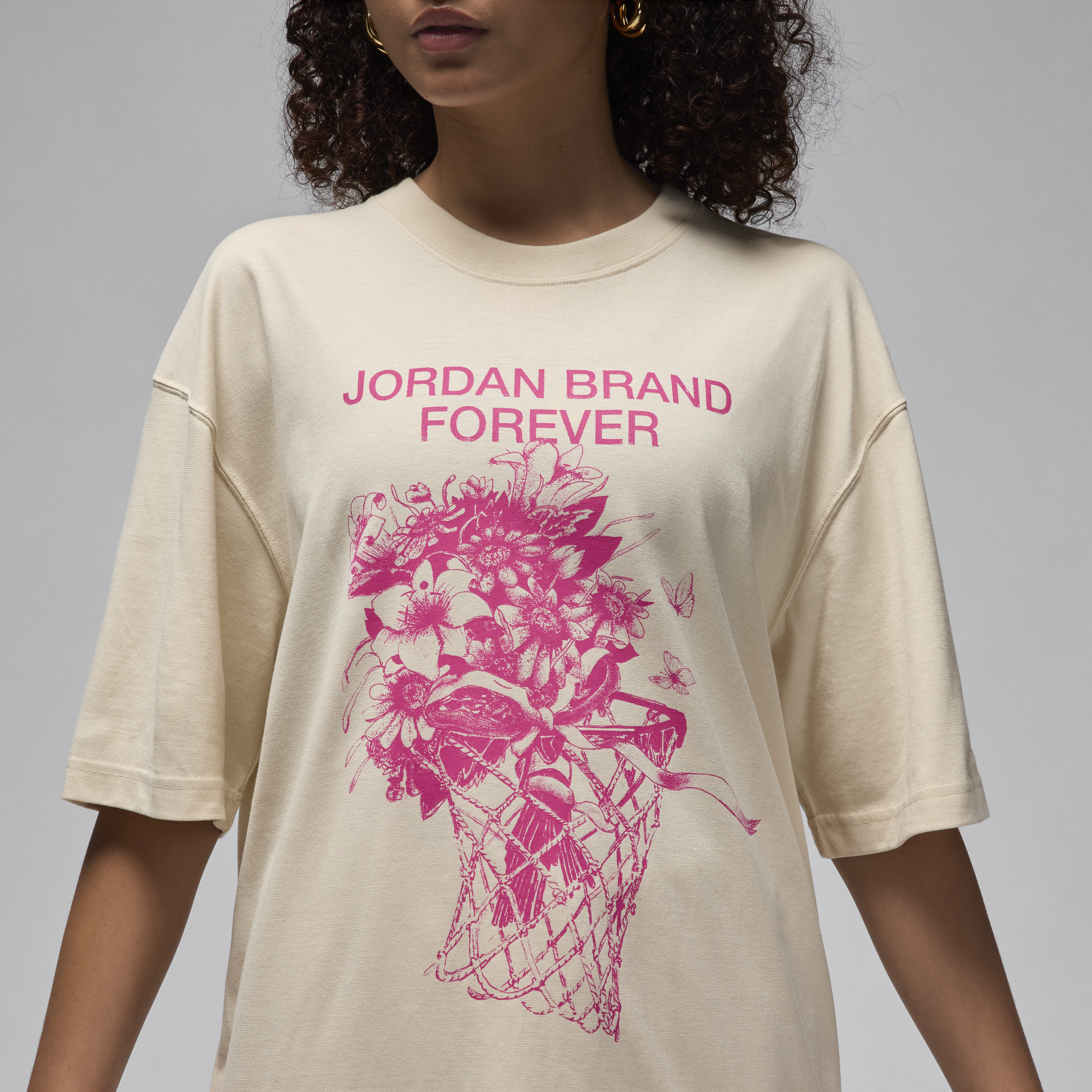 T-shirt à motif oversize Jordan pour femme - Marron