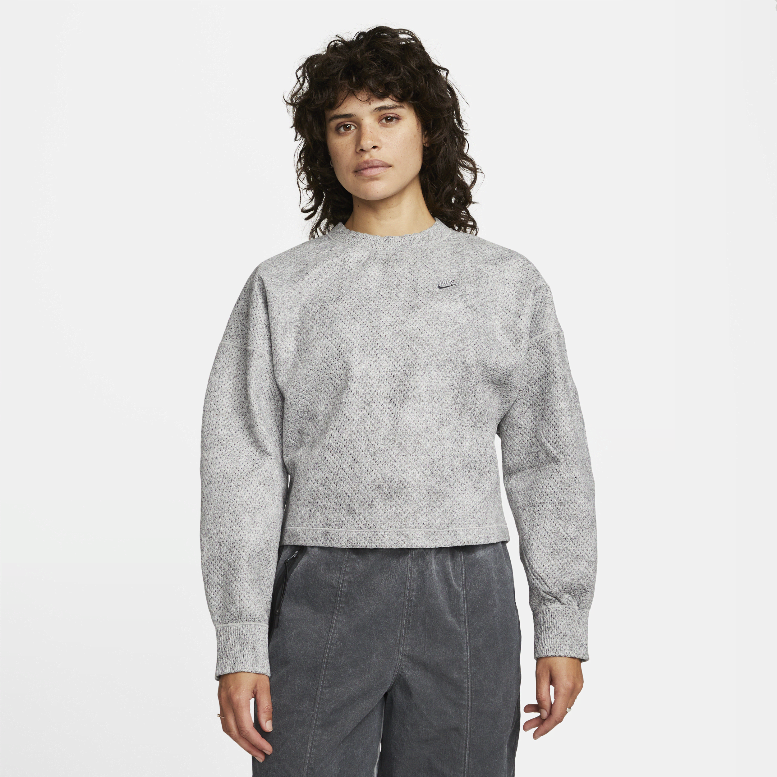 Nike Forward oversized damestop met ronde hals - Grijs female S