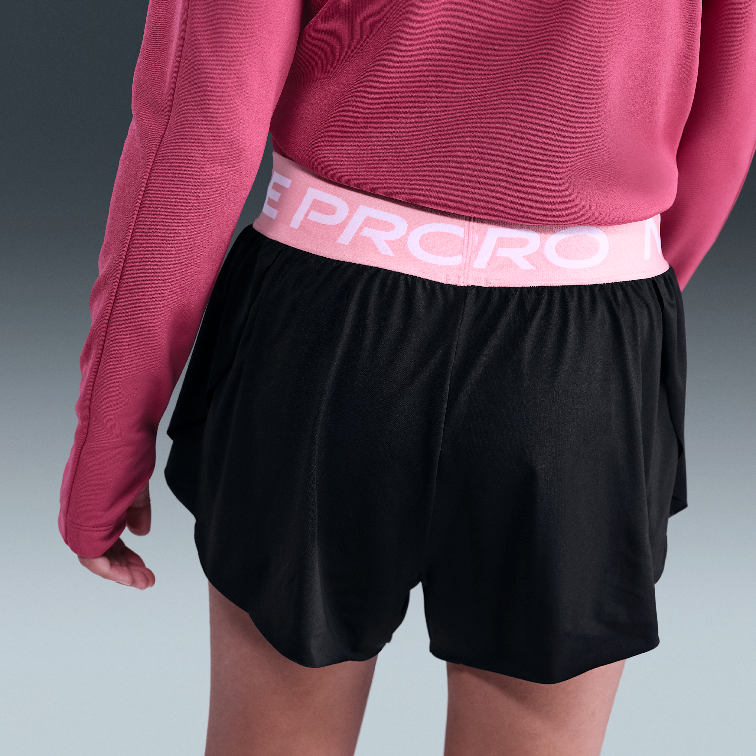 Thumbnail - Nike Pro Dri-FIT 2-in-1-Shorts (ältere Kinder, Mädchen) - Schwarz