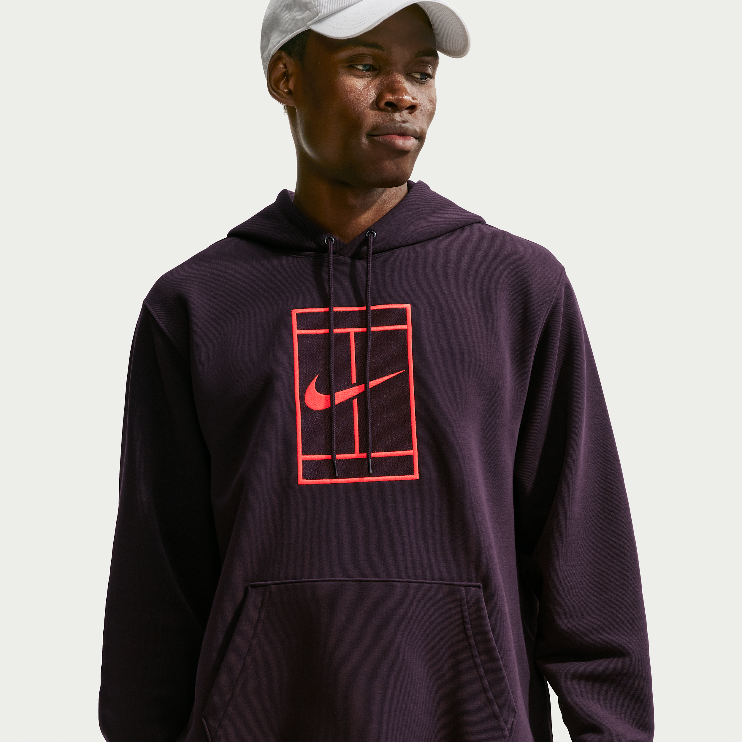 NikeCourt Slam Dri-FIT-hættetrøje til tennis i fleece til mænd - rød