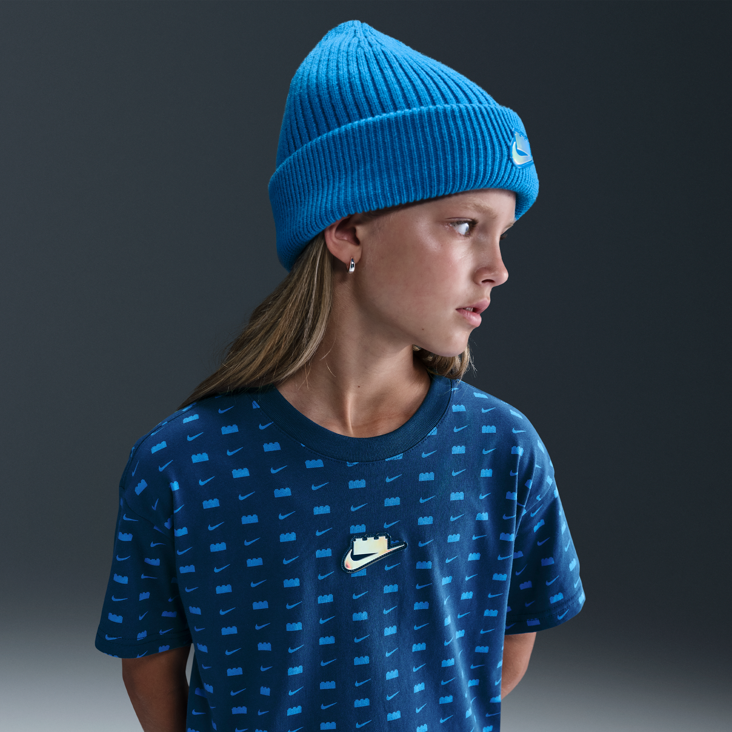 Nike x LEGO® Collection Girls Cropped T-Shirt - Blue - Cotton