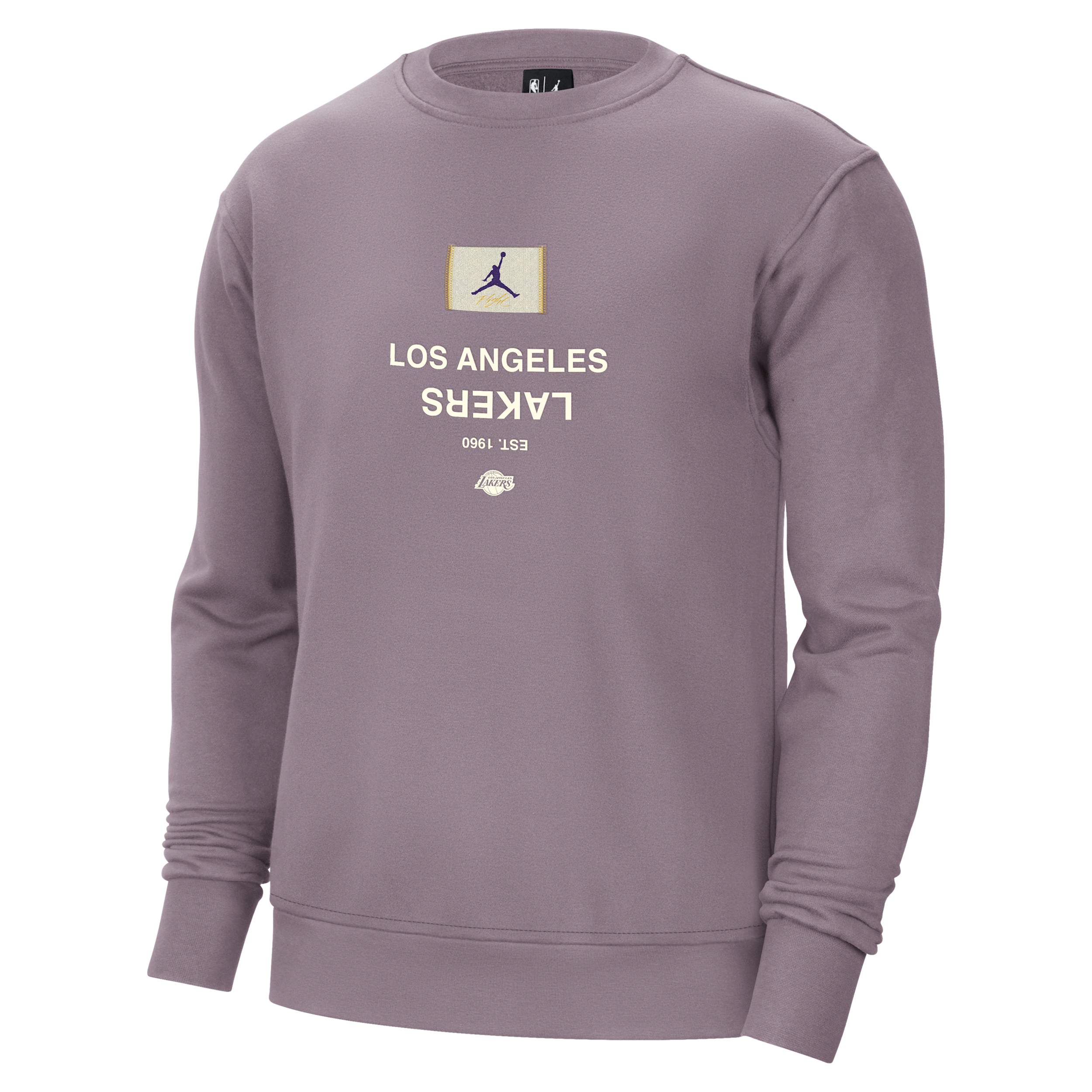 Los Angeles Lakers Courtside Jordan Nba-Sweatshirt I Fleece Med Rund Hals Til Mænd - Lilla