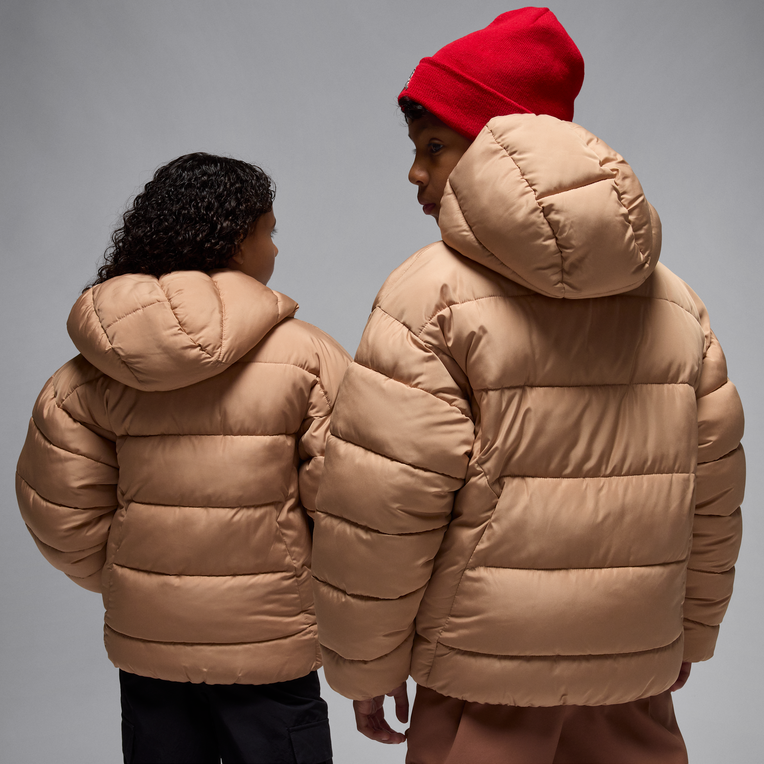 Thumbnail - Jordan Brooklyn Puffer-Jacke (ältere Kinder) - Braun