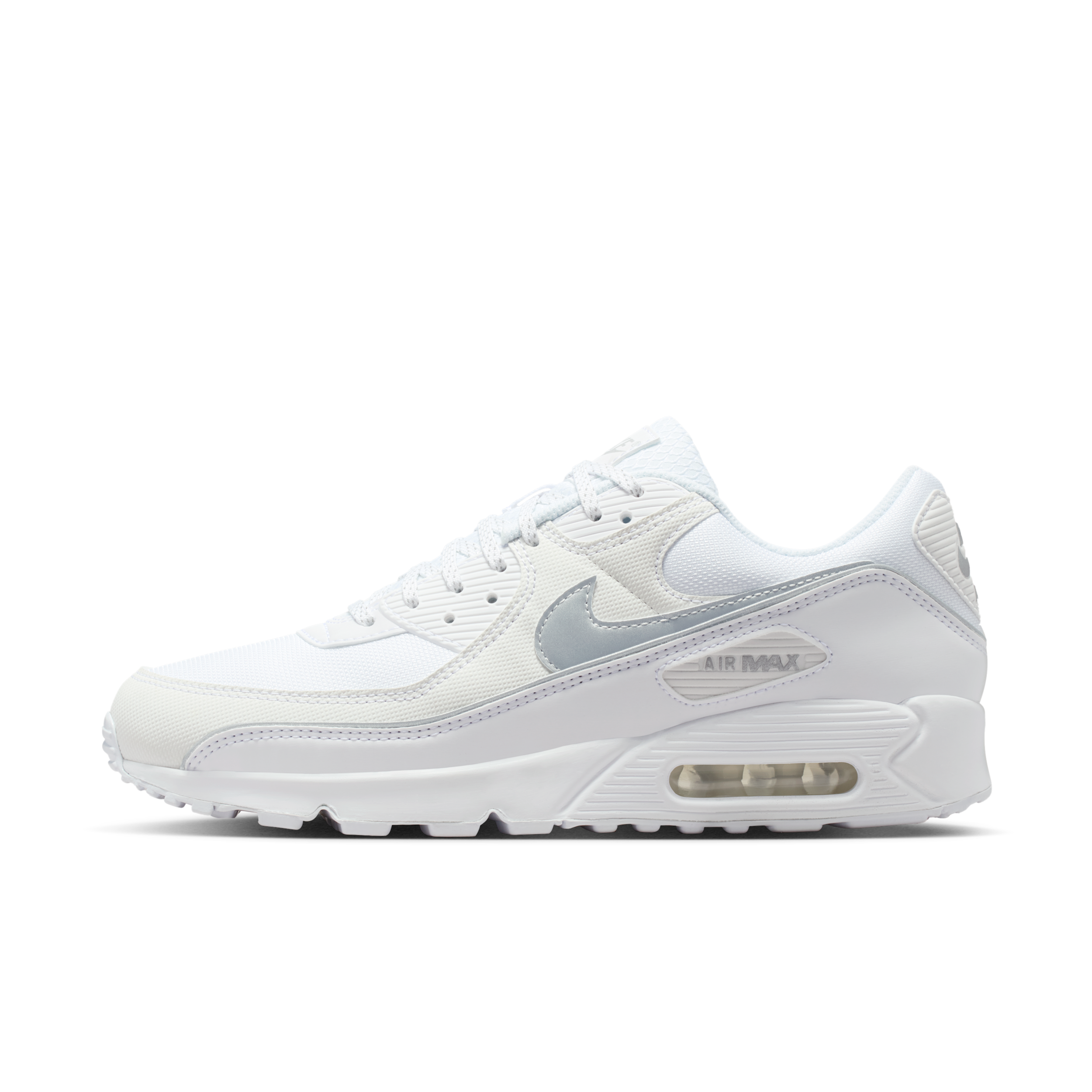 Scarpa con dettagli dal design rifrangente Nike Air Max 90 Premium – Uomo - Bianco
