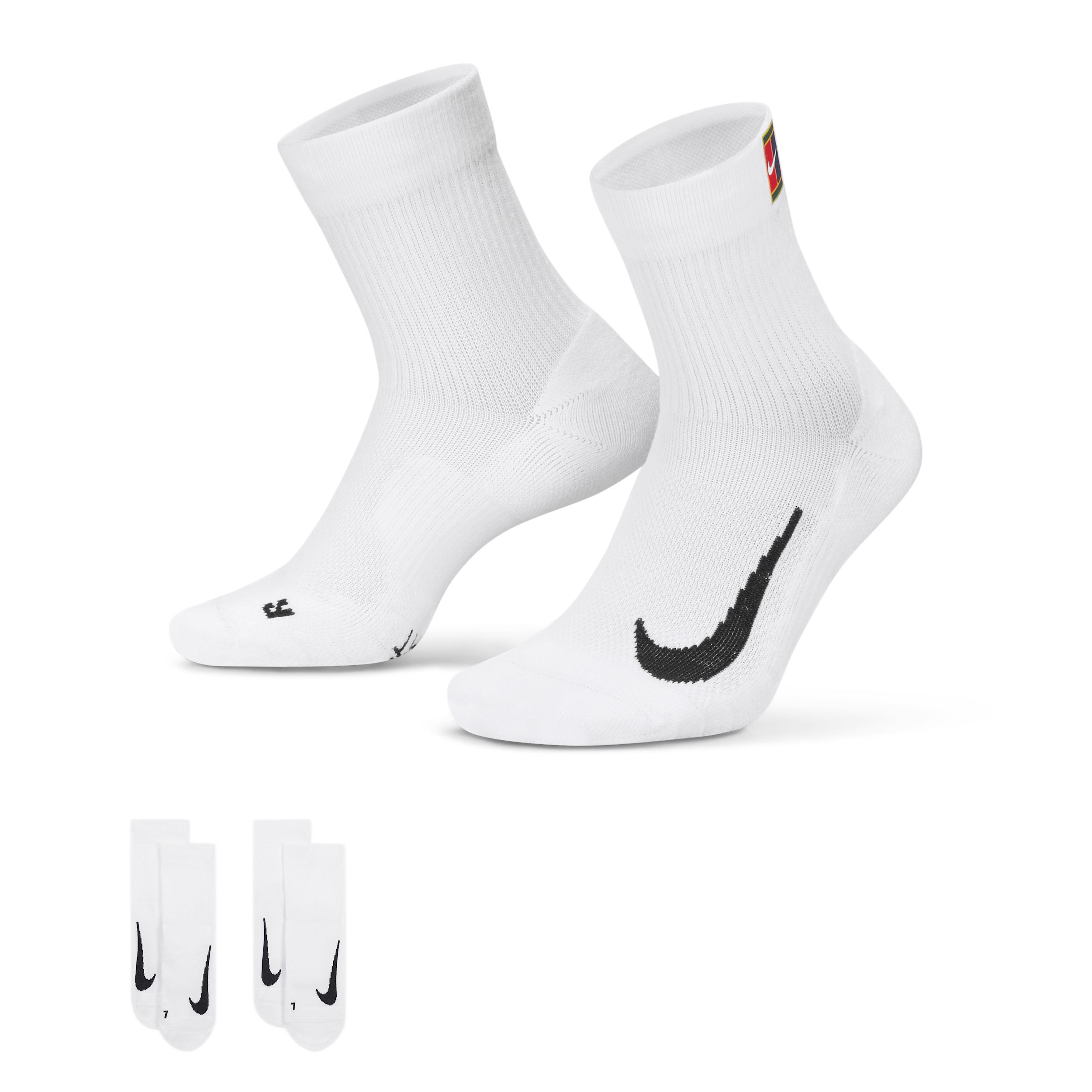 NikeCourt Multiplier Max Tennis Ankle Socks (2 Pairs) - White