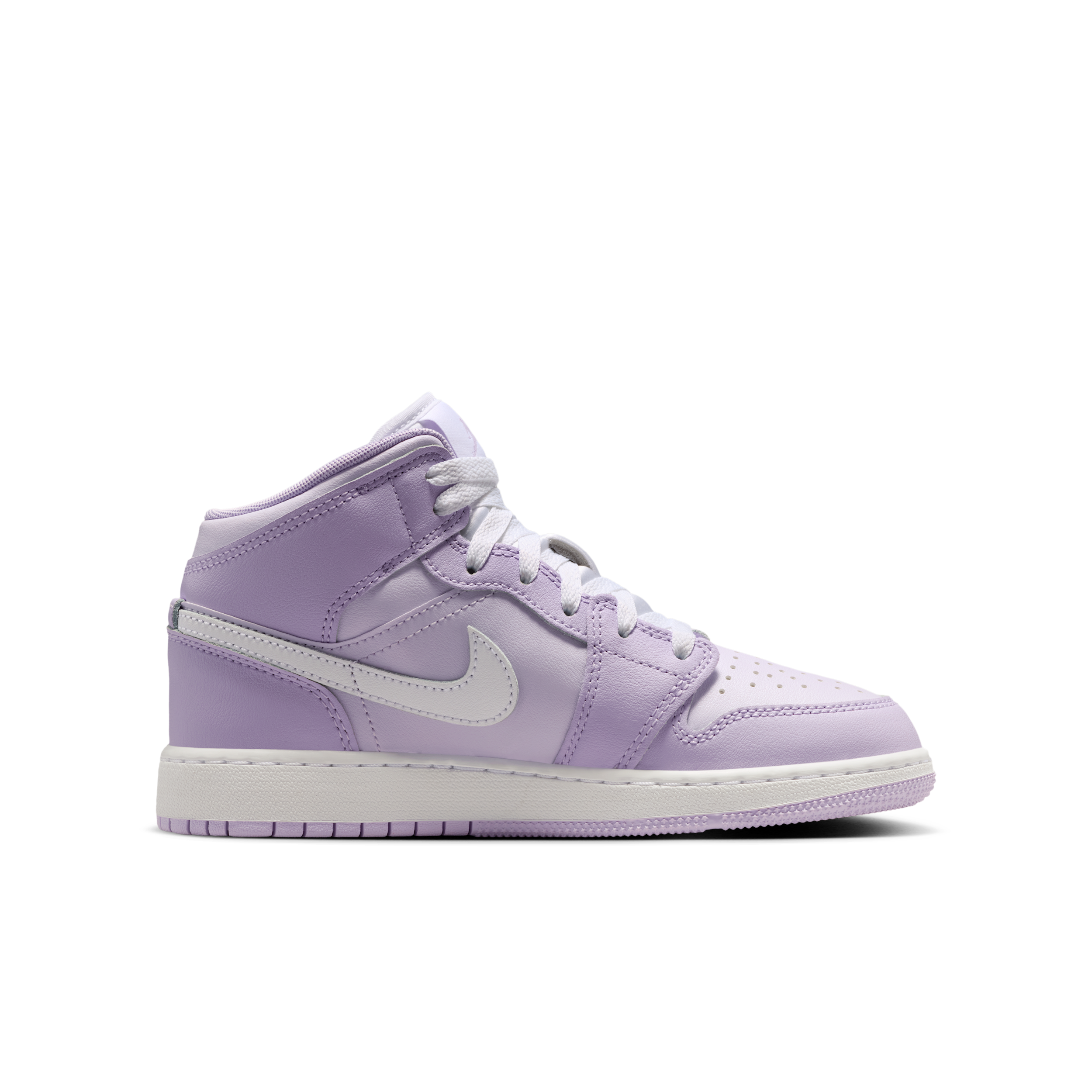 Air Jordan 1 Mid-sko til større børn - lilla - DQ8423-502