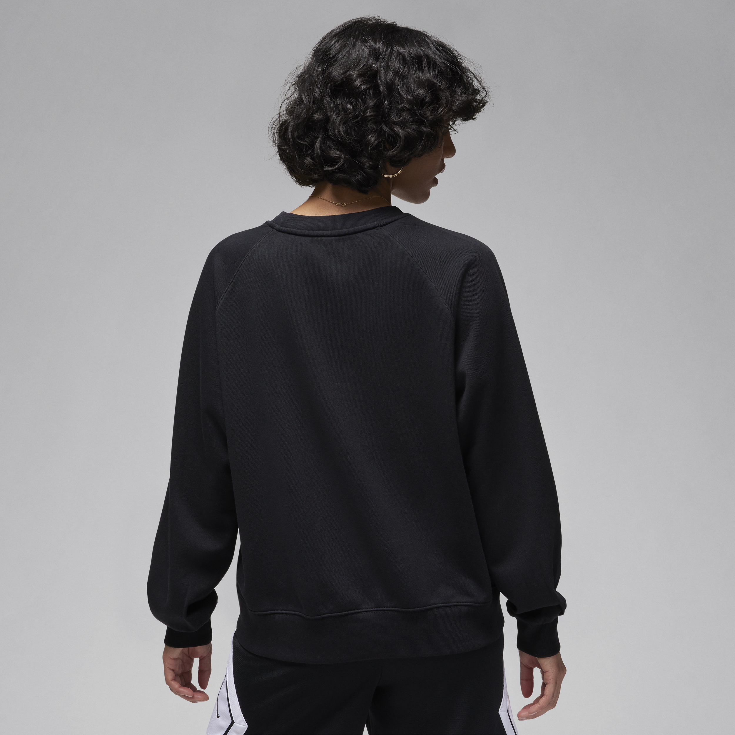 Jordan Sport sweatshirt van fleece met ronde hals en graphic voor dames Zwart
