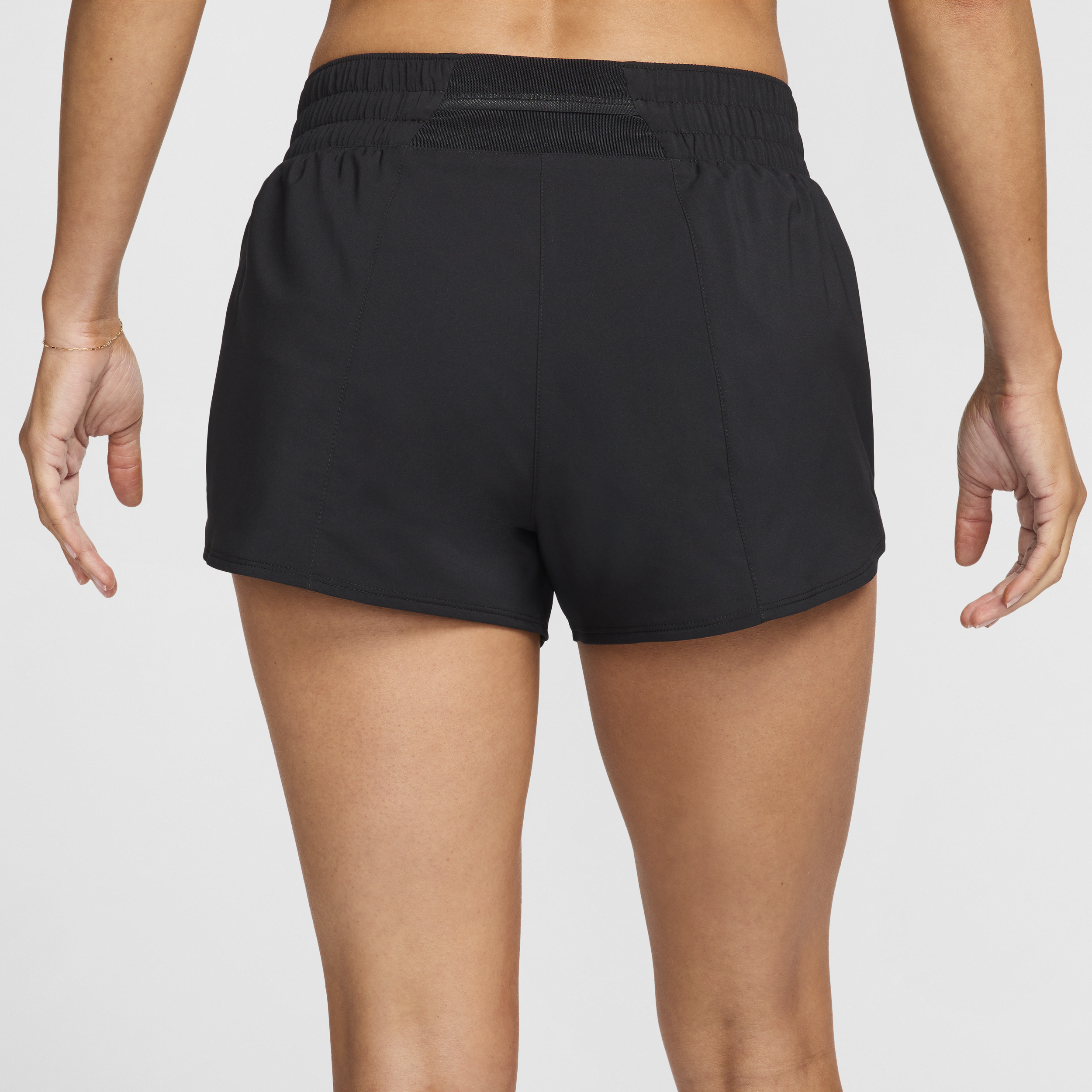 Short Dri-FIT à motif et taille mi-haute avec sous-short intégré Nike One pour femme - Noir