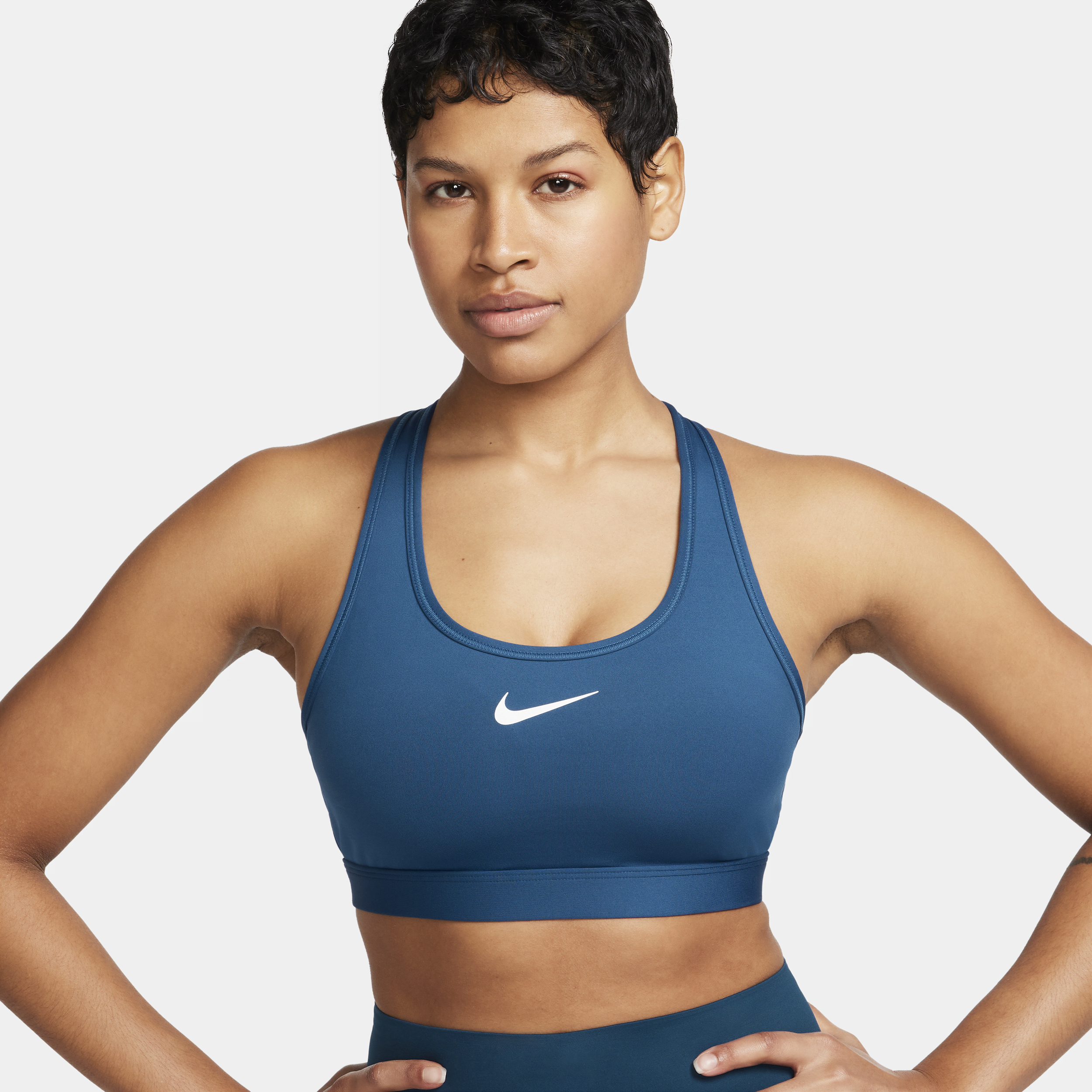 Nike Sporty Swoosh Medium-Support Beha Vrouwen Blue Dames