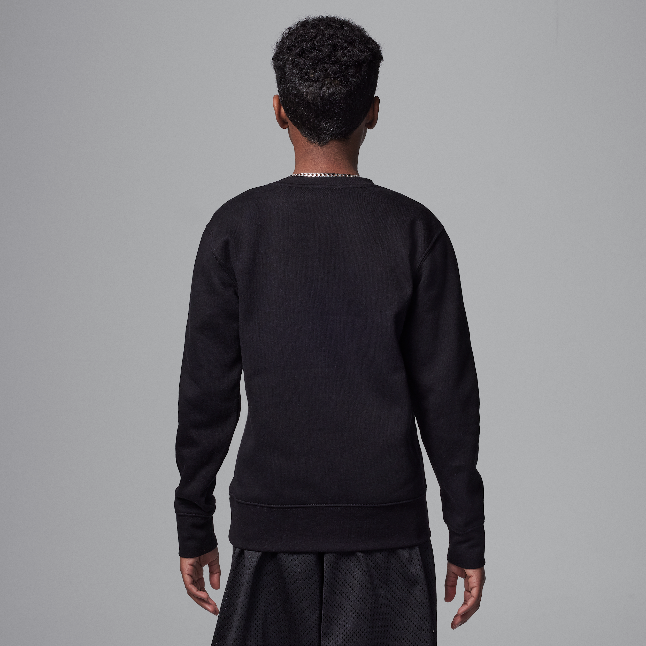 Thumbnail - Jordan Brooklyn Fleece Essentials Rundhalsshirt (ältere Kinder) - Schwarz