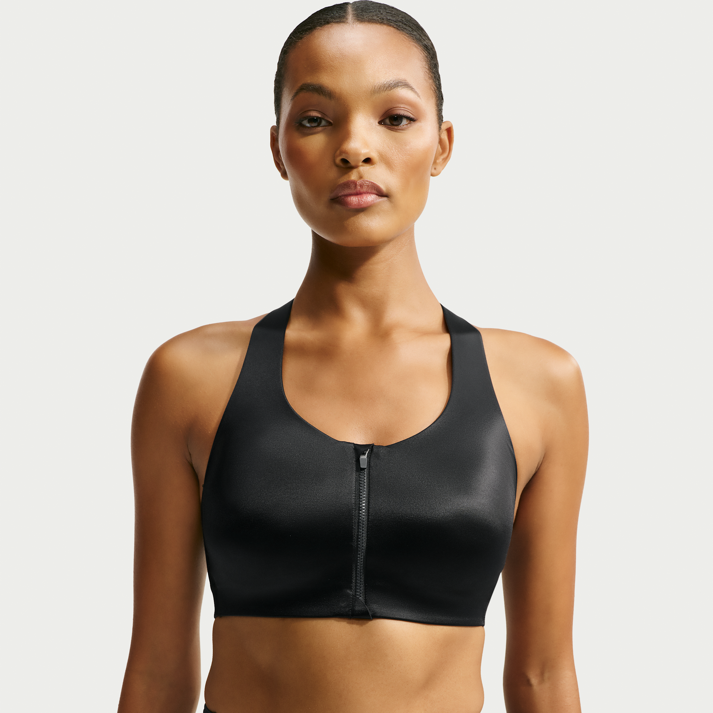 NikeSKIMS Satin Shine-bh med lynlås foran til kvinder - sort