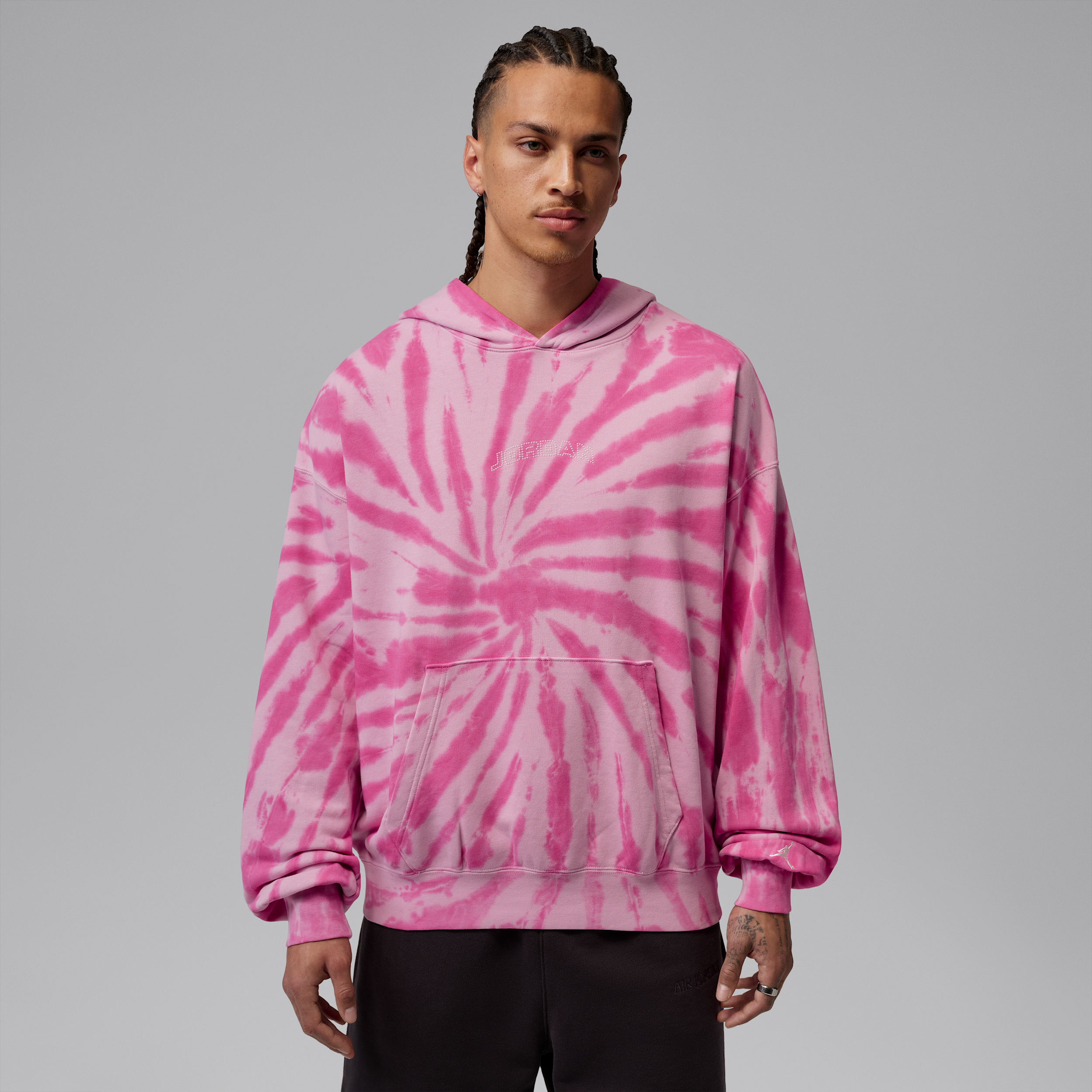 Thumbnail - Jordan Brooklyn Festival Fleece-Pullover mit Batik-Design (Herren) - Pink