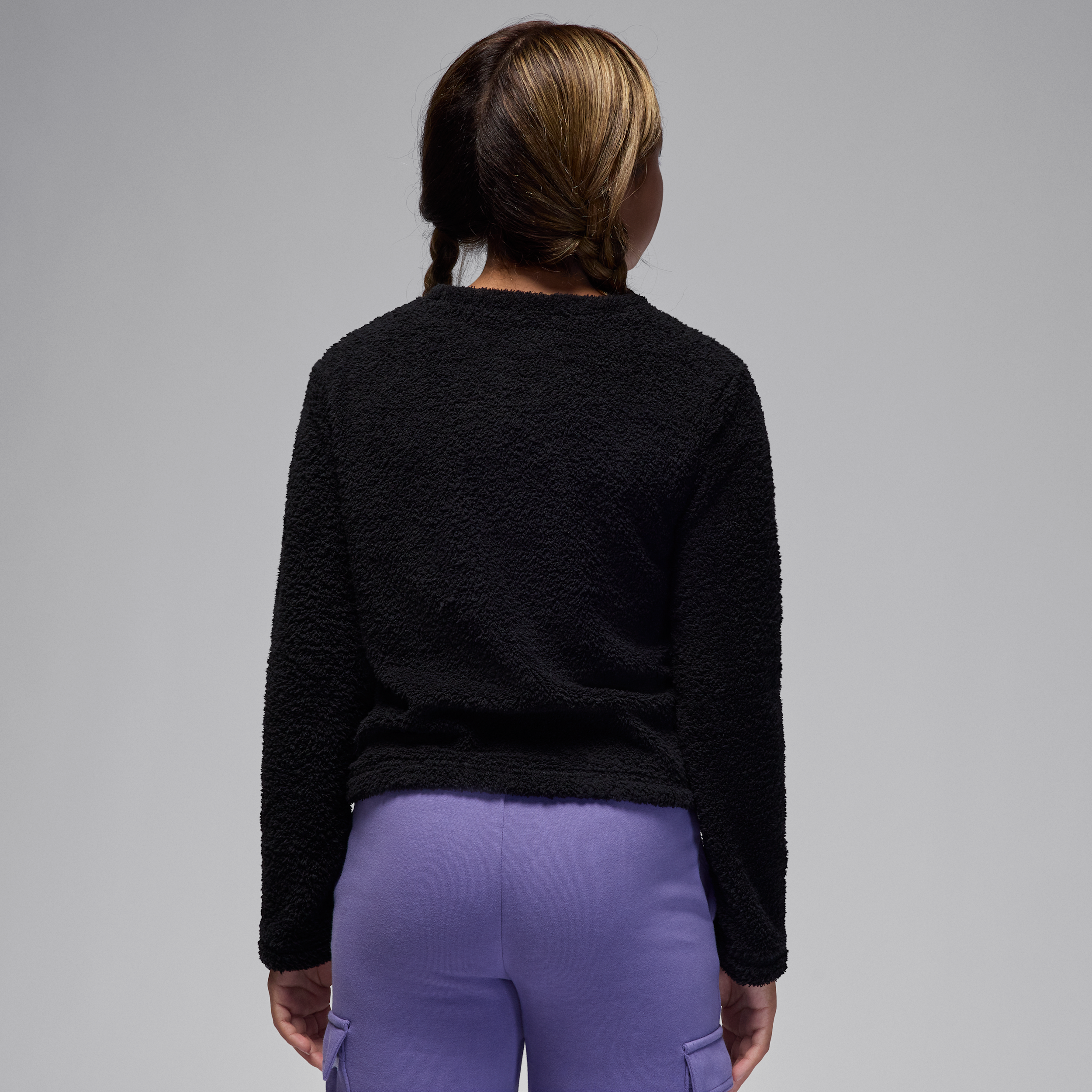 Thumbnail - Jordan Mountainside Bouclé-Rundhalsshirt (ältere Kinder) - Schwarz