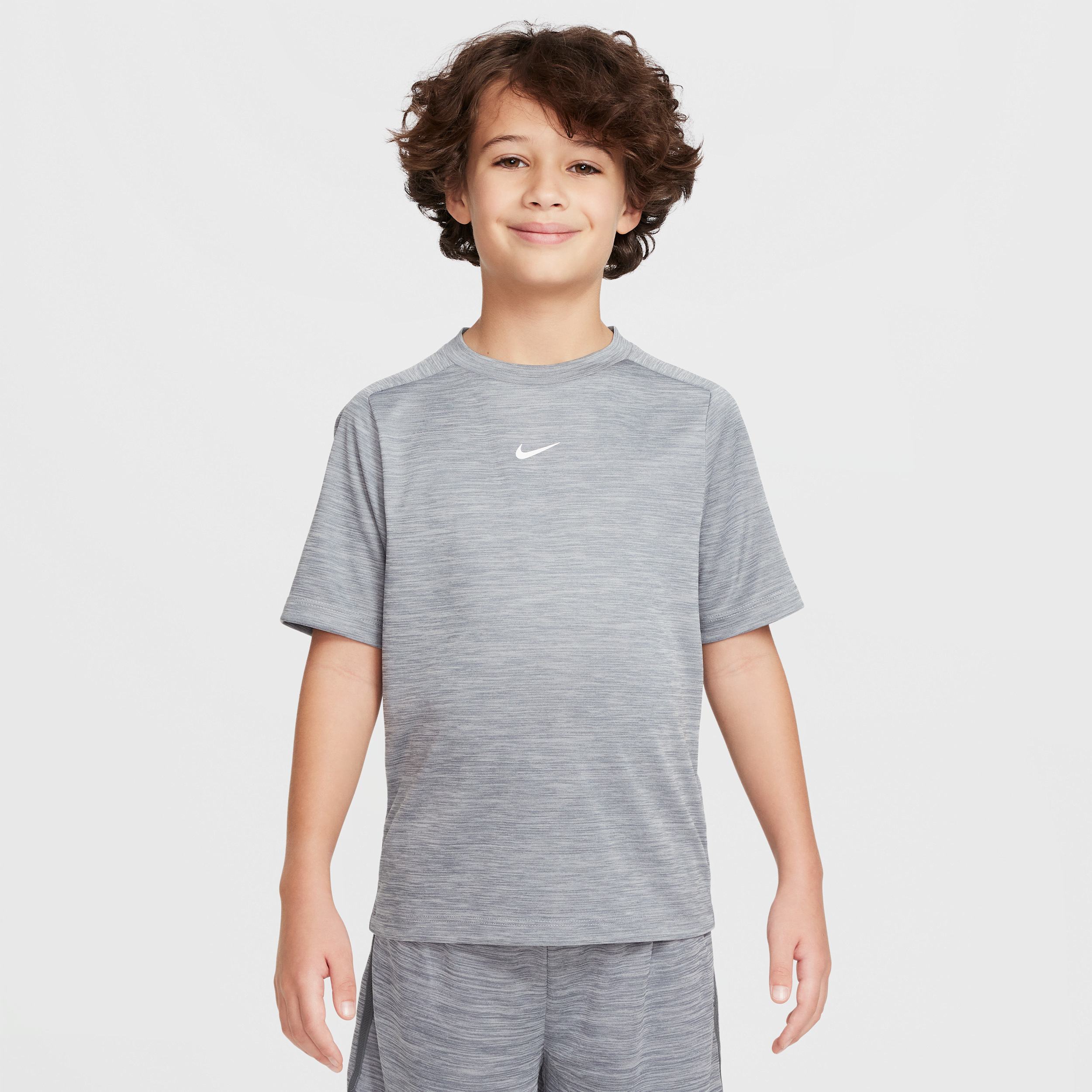 Nike Multi Older Kids' Dri-FIT Short-Sleeve Top - Grey