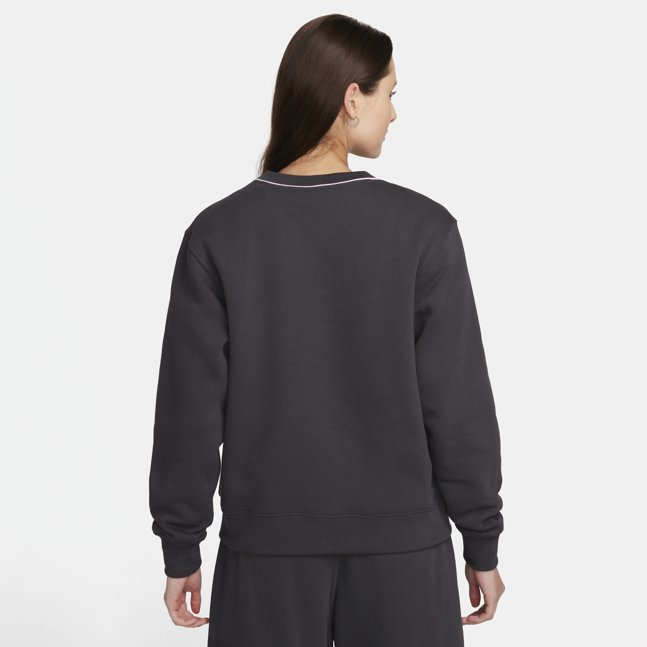 Nike Sportswear sweatshirt van fleece met ronde hals voor dames Grijs