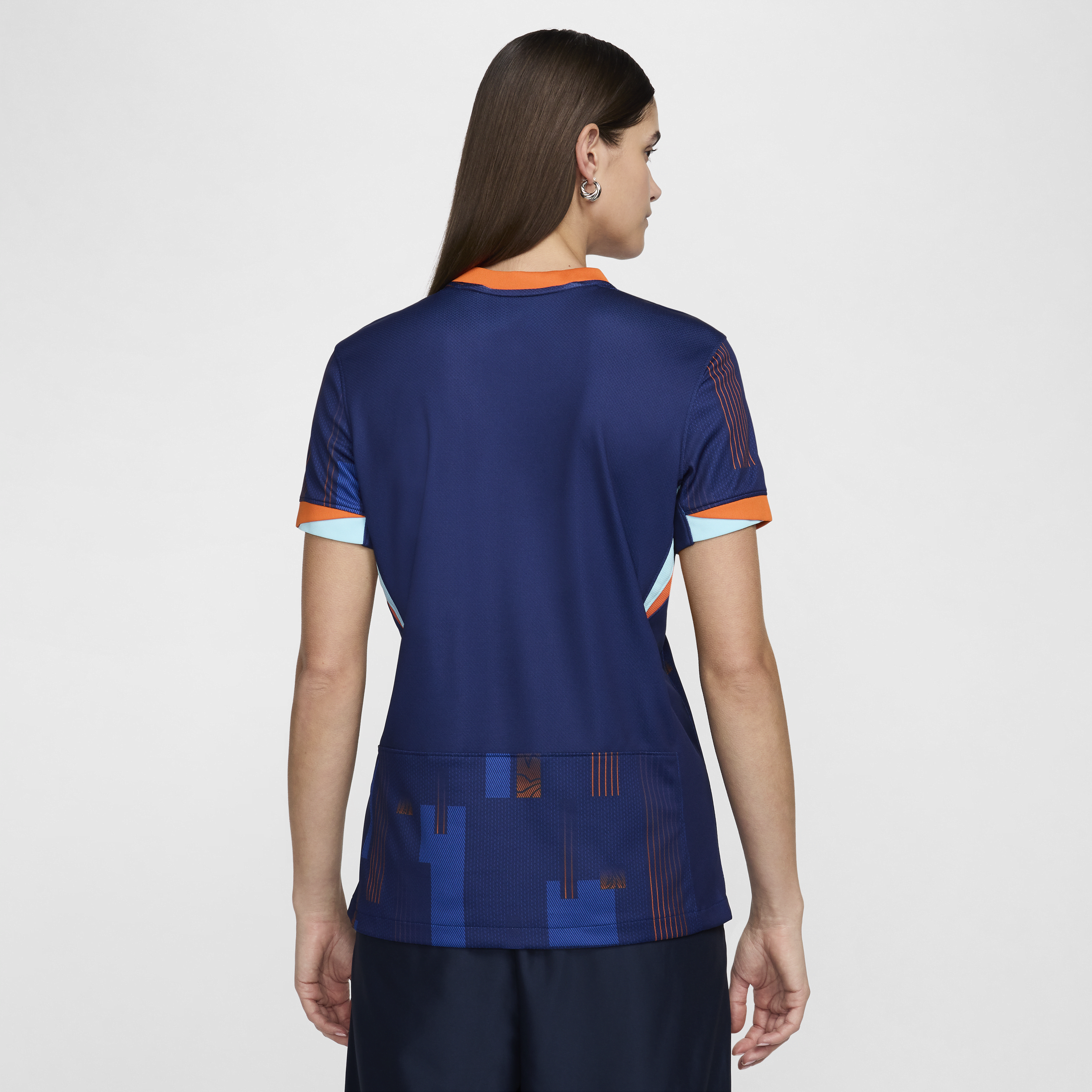 Nike Nederland (herenelftal) 2024 25 Stadium Uit Dri-FIT replica voetbalshirt voor dames Blauw