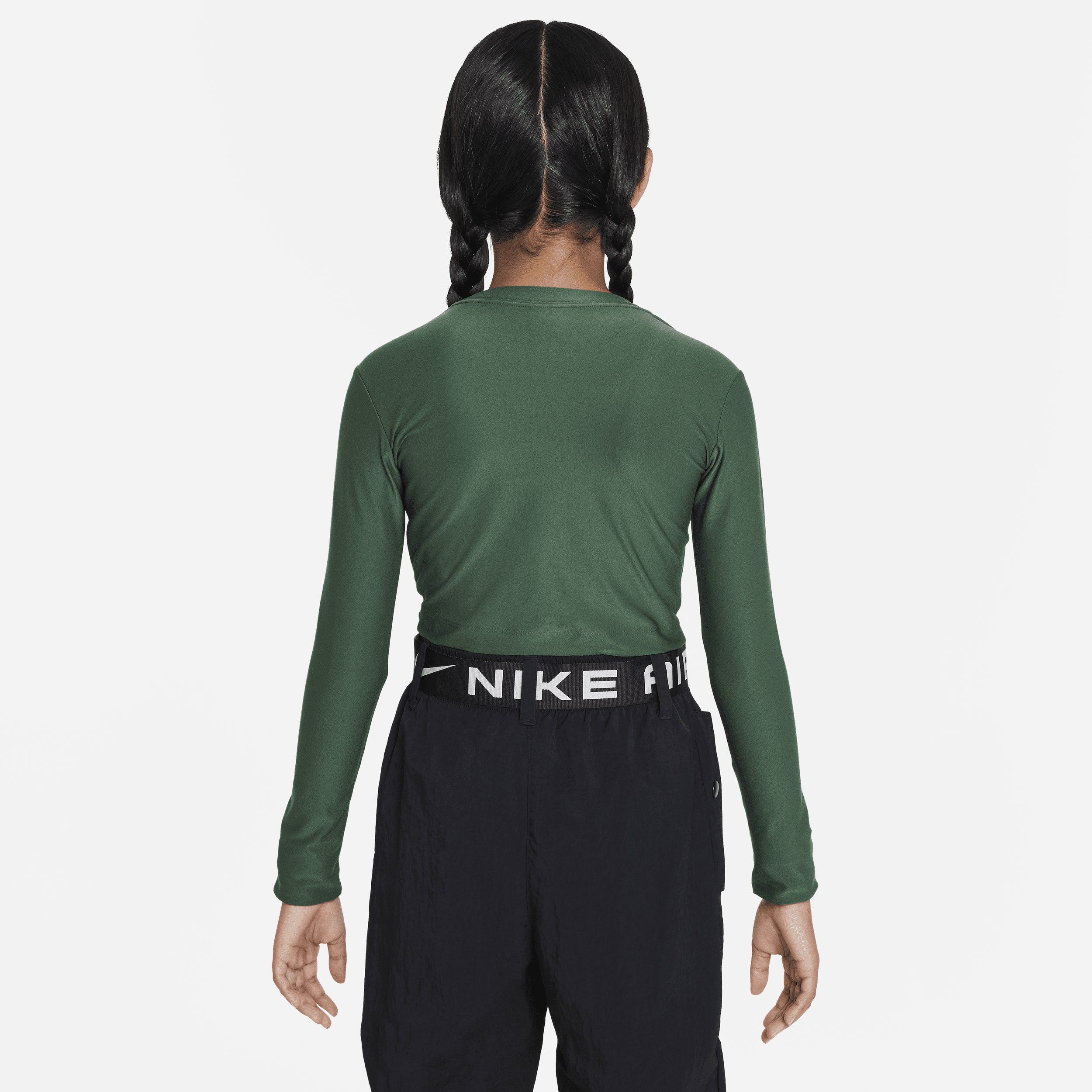 Nike Sportswear croptop met lange mouwen voor meisjes Groen