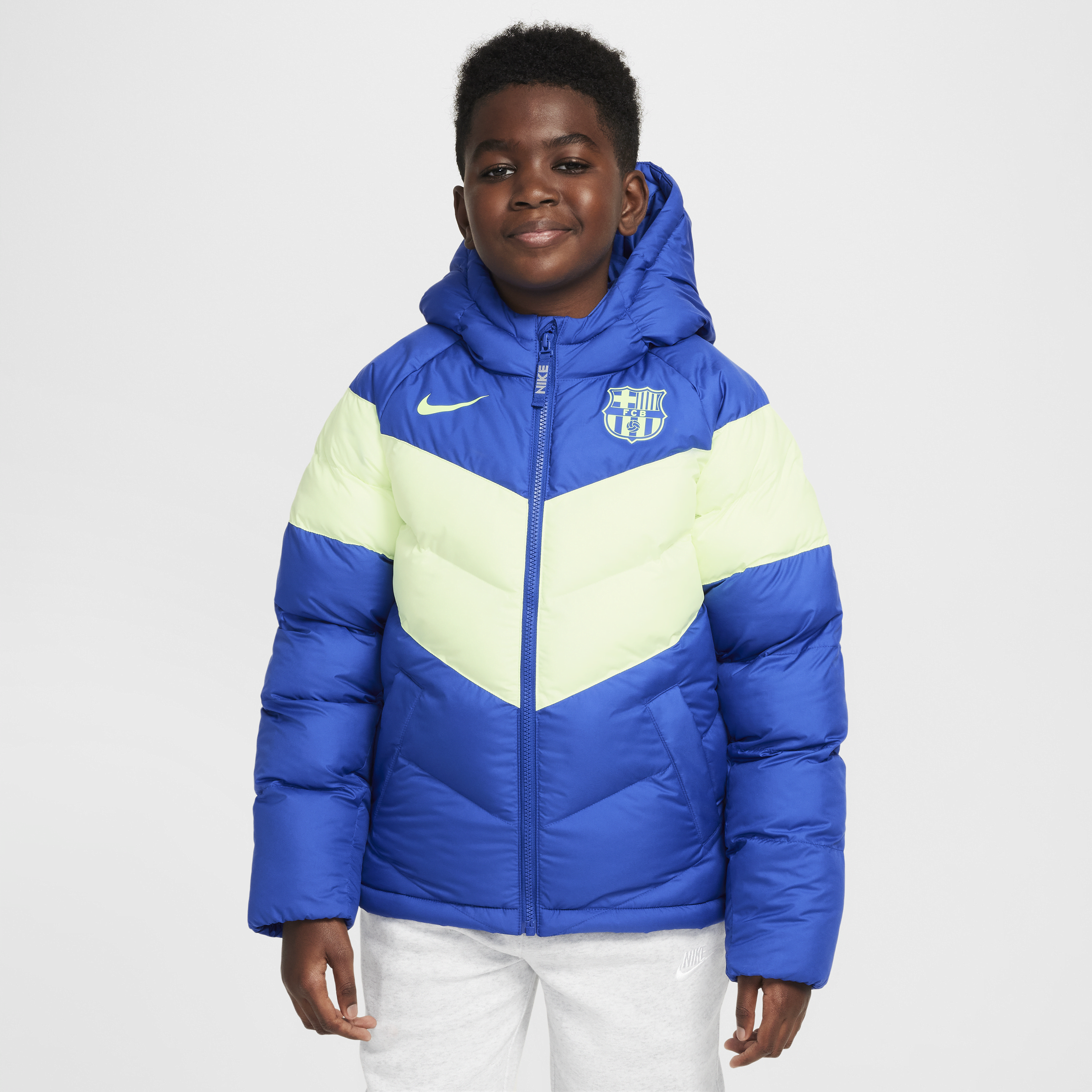 3e veste à capuche et garnissage synthétique Nike Football FC Barcelona pour ado - Bleu