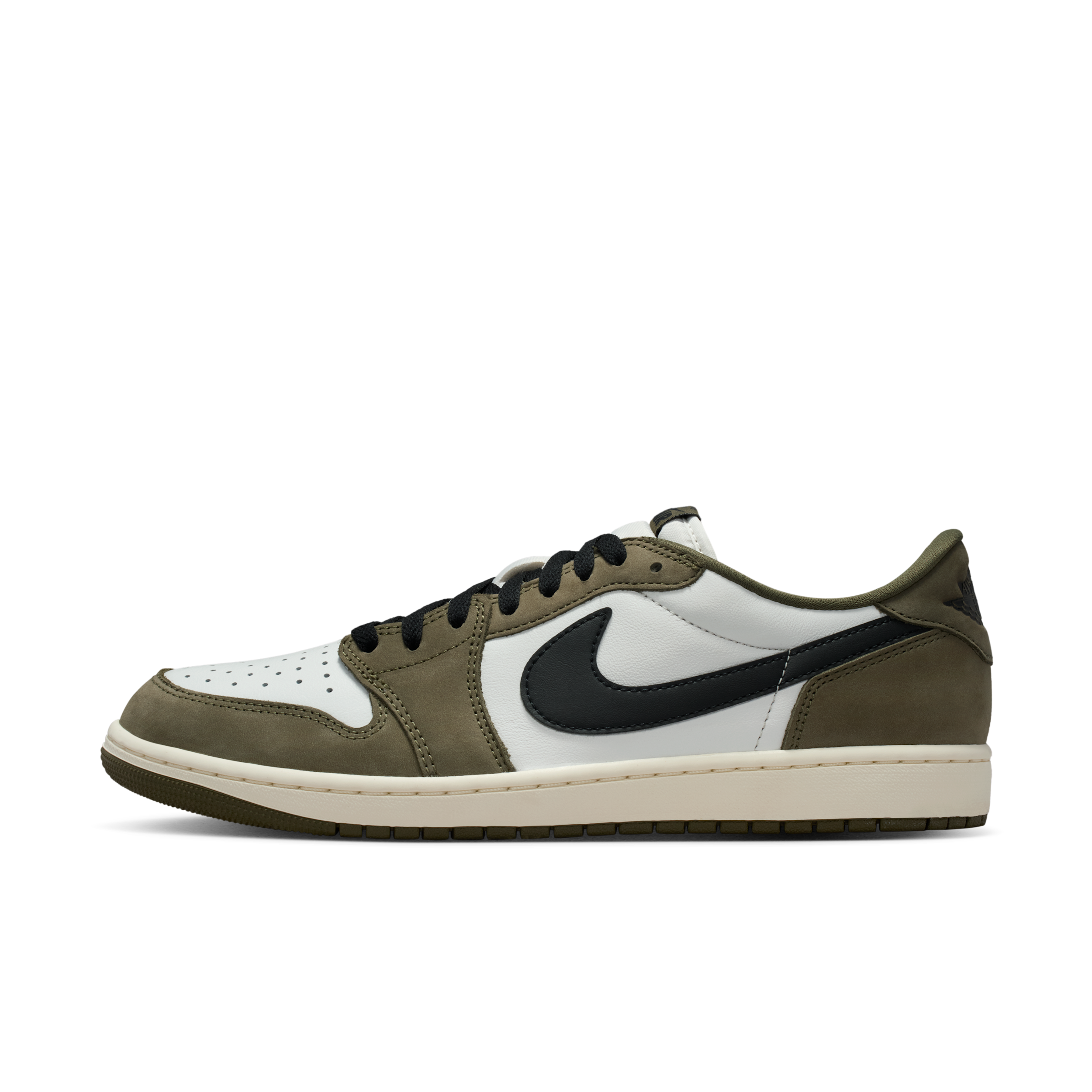 Thumbnail - Air Jordan 1 Retro Low "Medium Olive and Summit White" Schuh (Herren) - Grün
