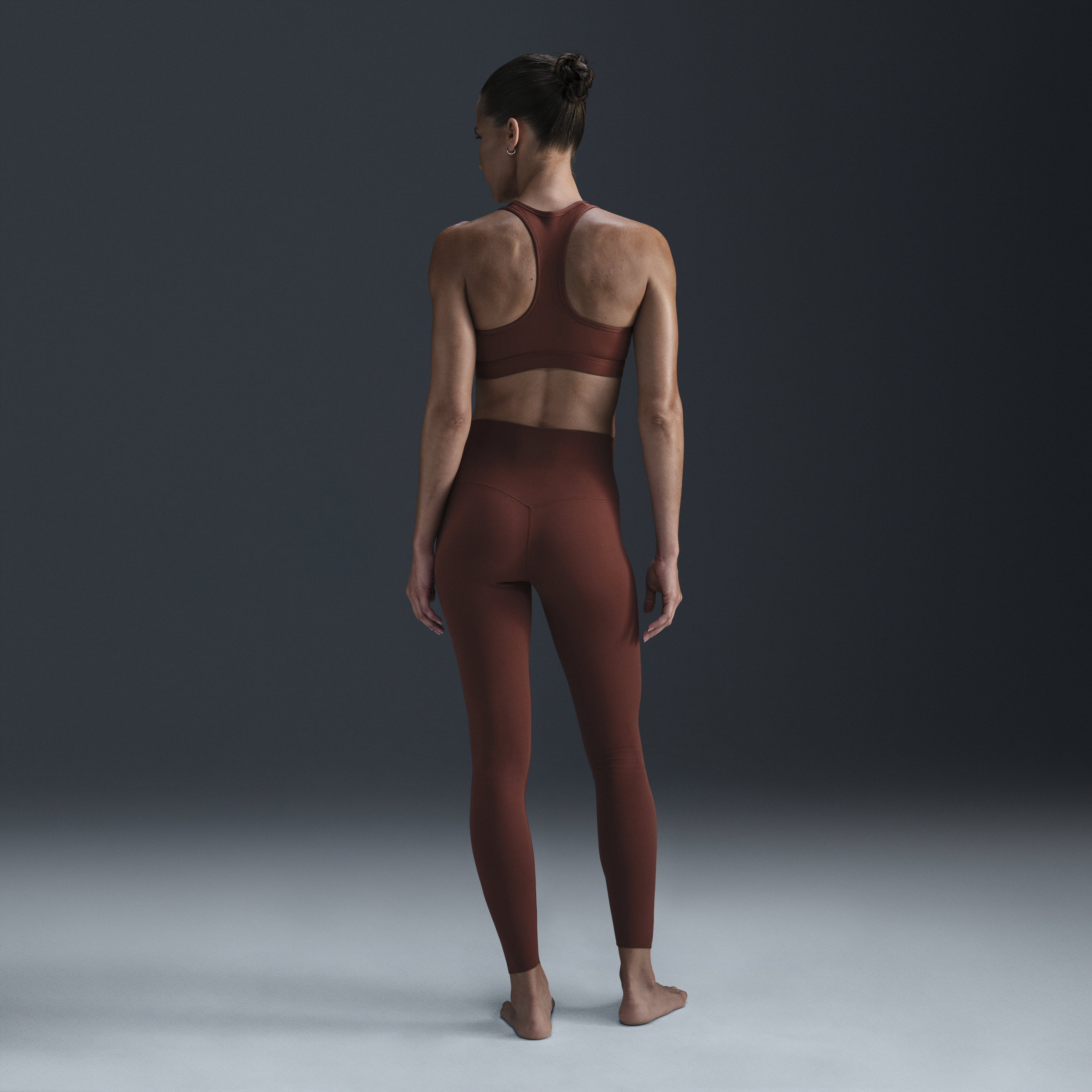 Legging taille haute à maintien léger et coupe longue Nike Zenvy pour femme - Marron