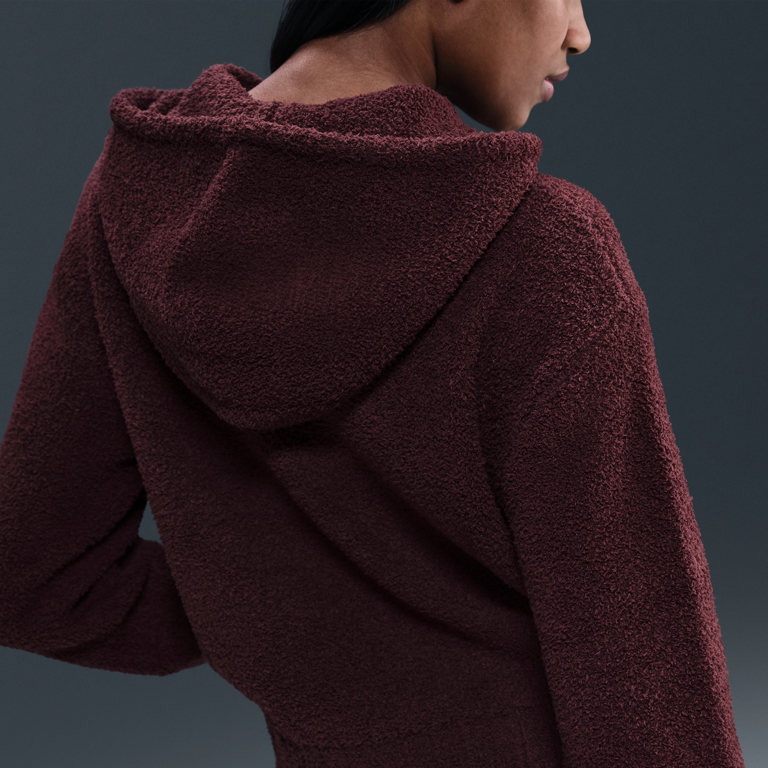 Thumbnail - Nike Phoenix Cozy Bouclé weiter Strick-Hoodie (Damen) - Rot