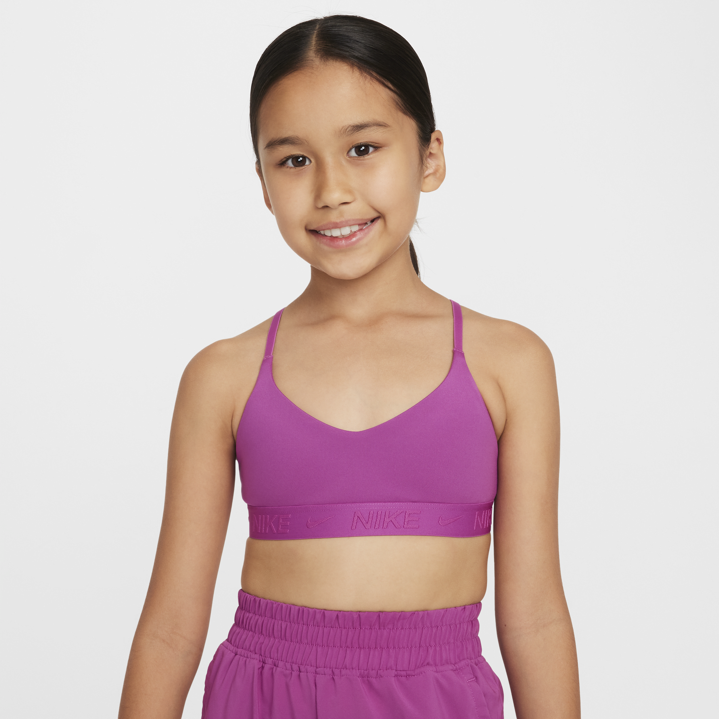 Brassière de sport Nike Indy pour fille - Pourpre