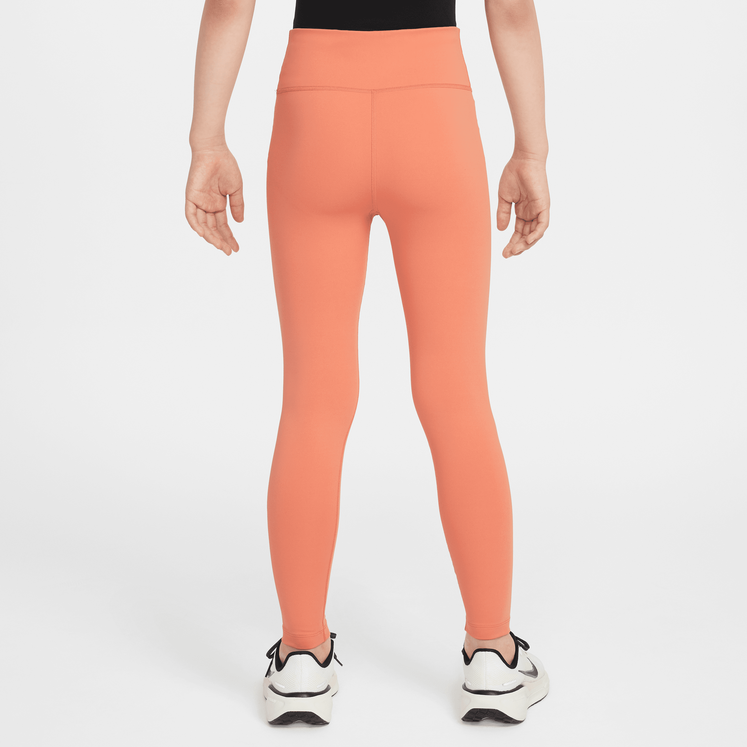 Thumbnail - Nike One Dri-FIT-Leggings mit hohem Taillenbund für ältere Kinder (Mädchen) - Orange