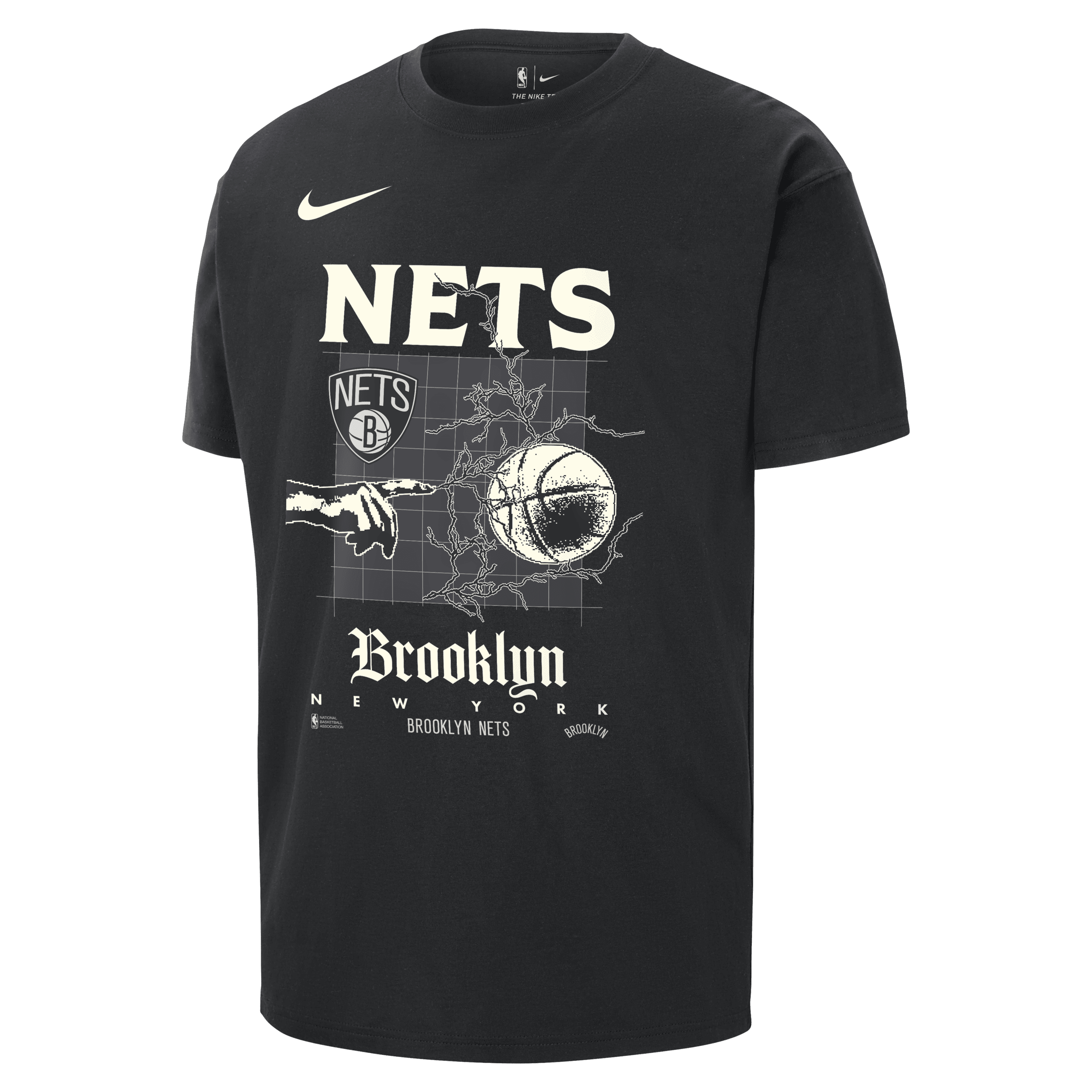 Nike Brooklyn Nets Courtside Max90 NBA T-shirt voor heren Zwart
