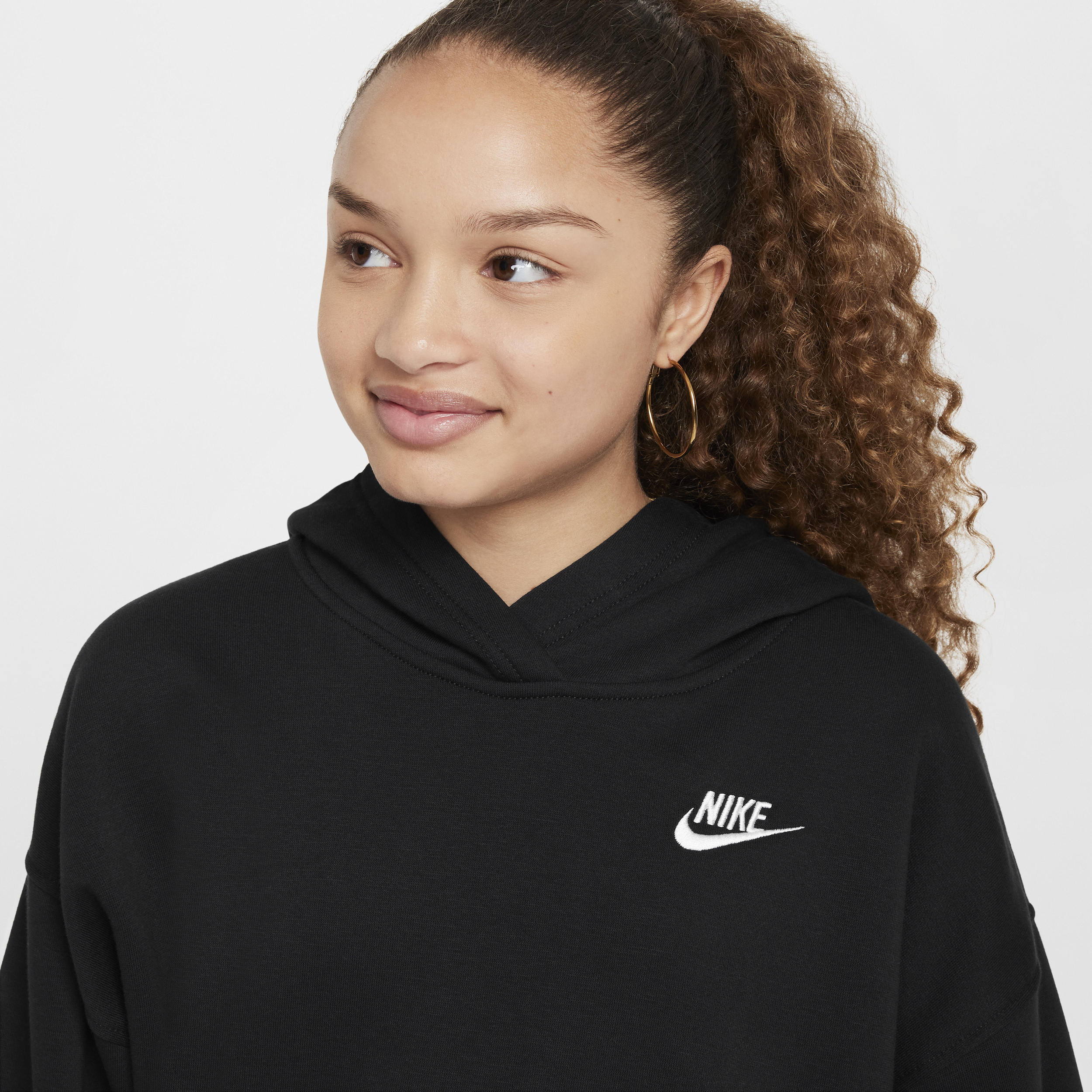 Thumbnail - Nike Club Fleece Oversize-Hoodie (ältere Kinder) - Schwarz