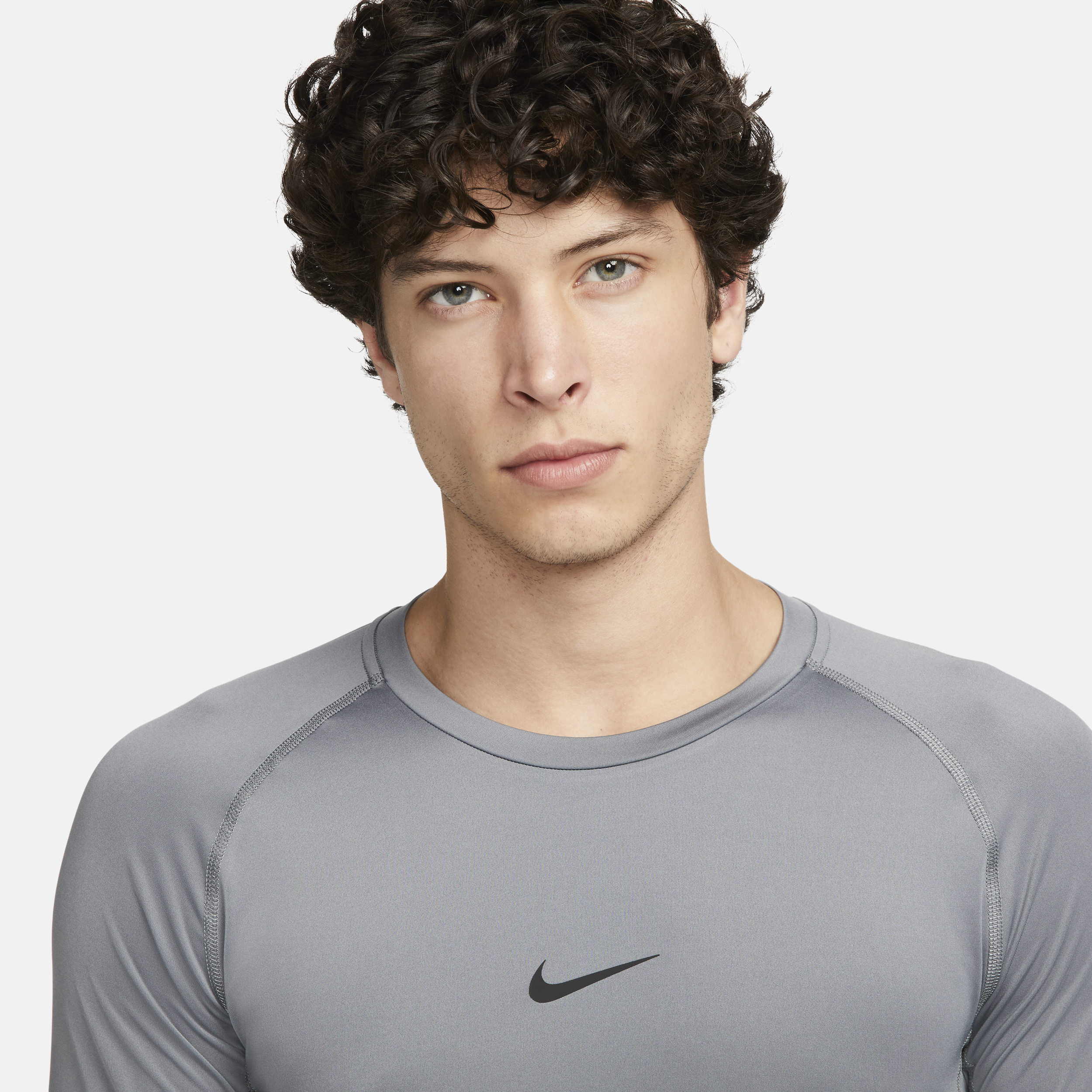 Haut de fitness ajusté à manches longues Dri-FIT Nike Pro pour homme - Gris