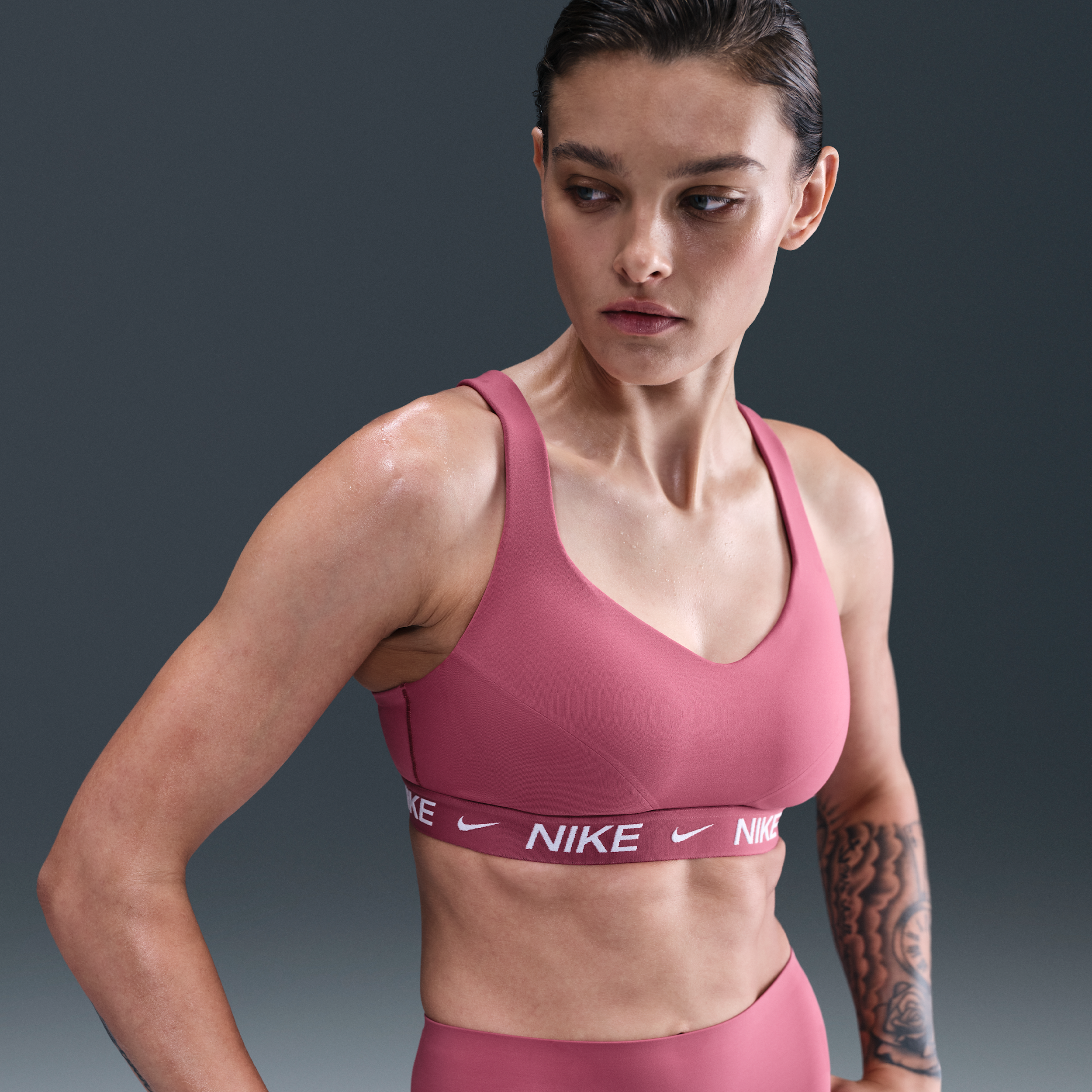 Nike Indy High-Support Womens Padded Adjustable Sports Bra - Purple - Polyester/Elastane