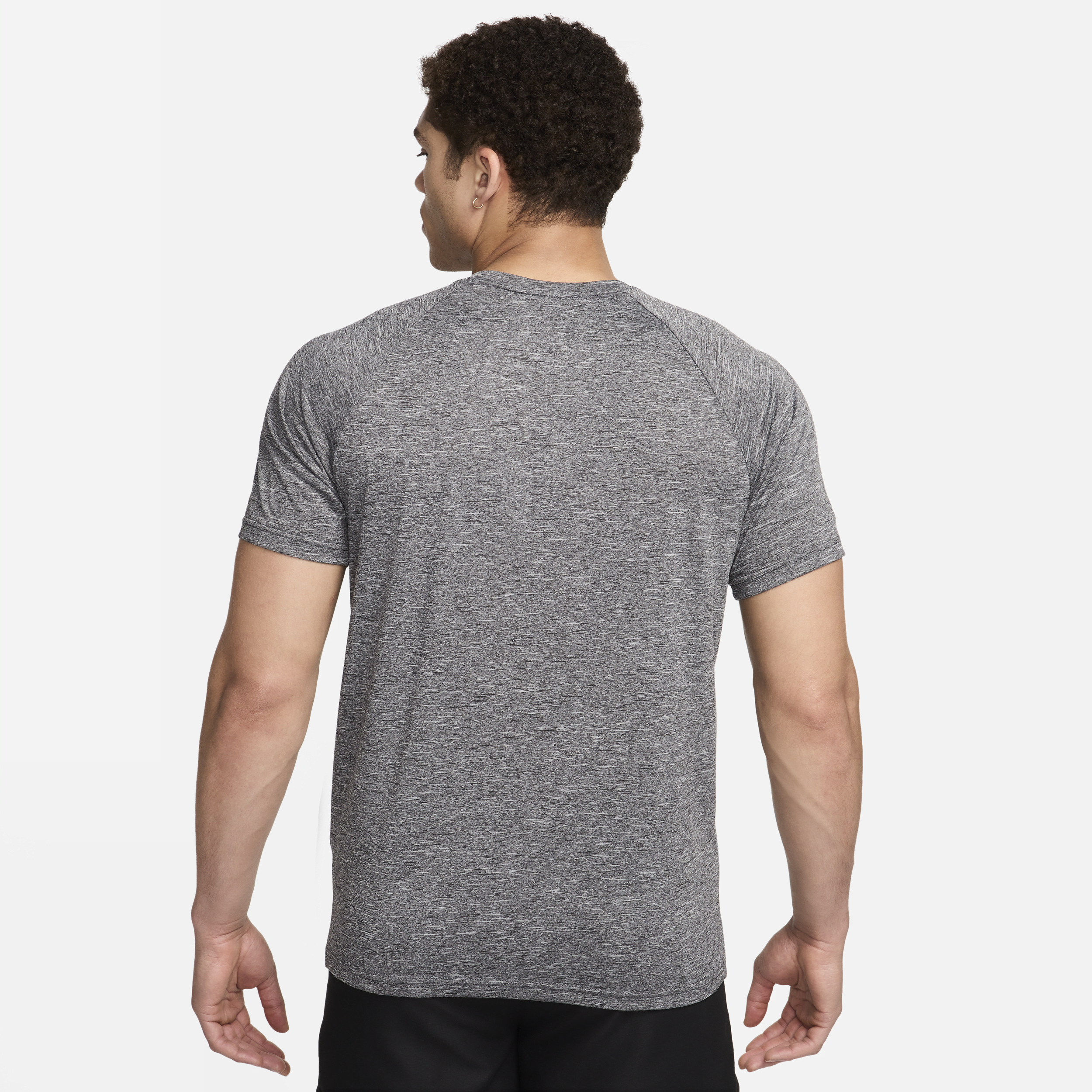 Thumbnail - Nike Hydroguard meliertes Kurzarm-Schwimmshirt (Herren) - Schwarz