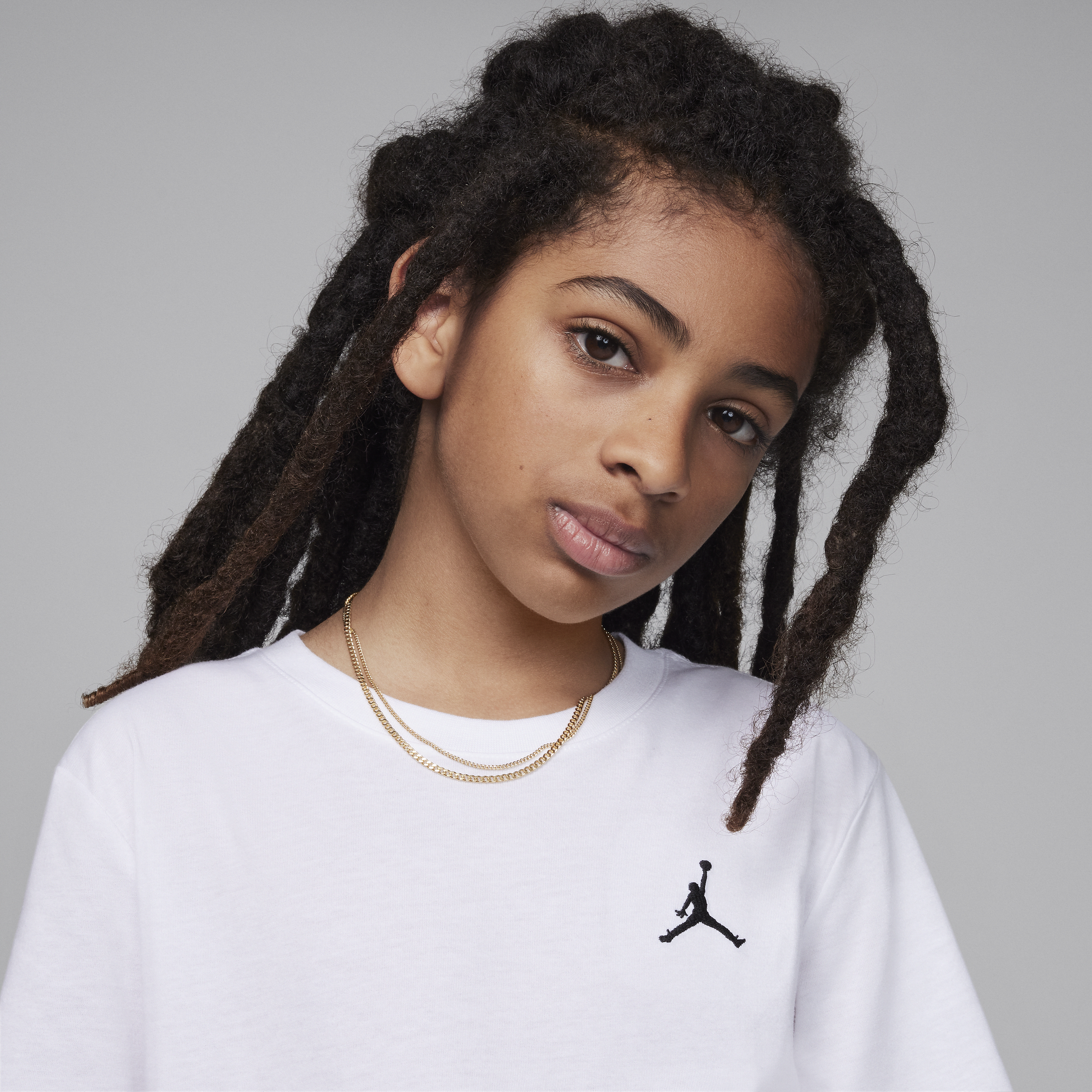 Thumbnail - Jordan T-Shirt mit Jumpman Air-Stickerei (ältere Kinder) - Weiß