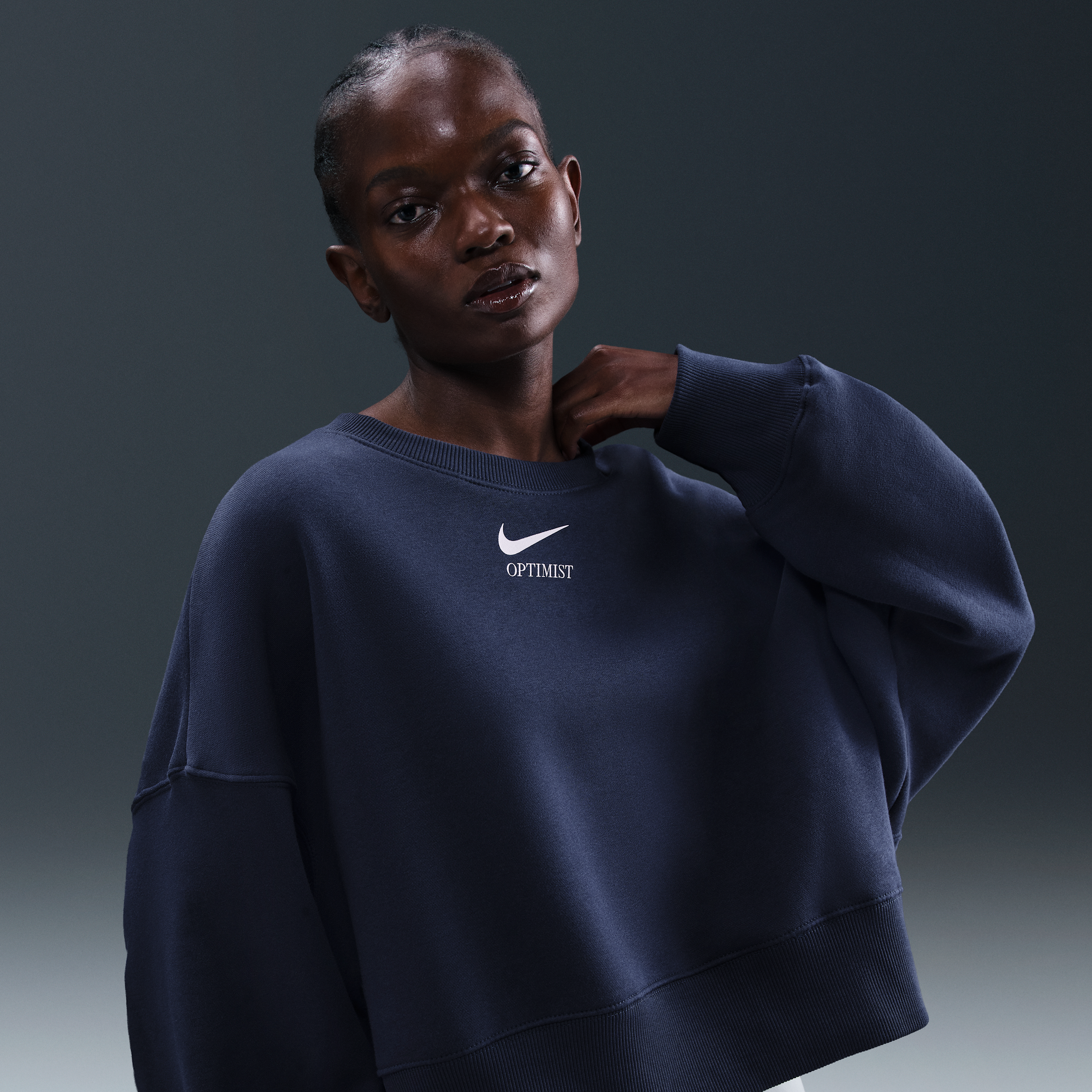 Thumbnail - Nike Phoenix Fleece Oversize-Rundhalsshirt (Damen) - Blau