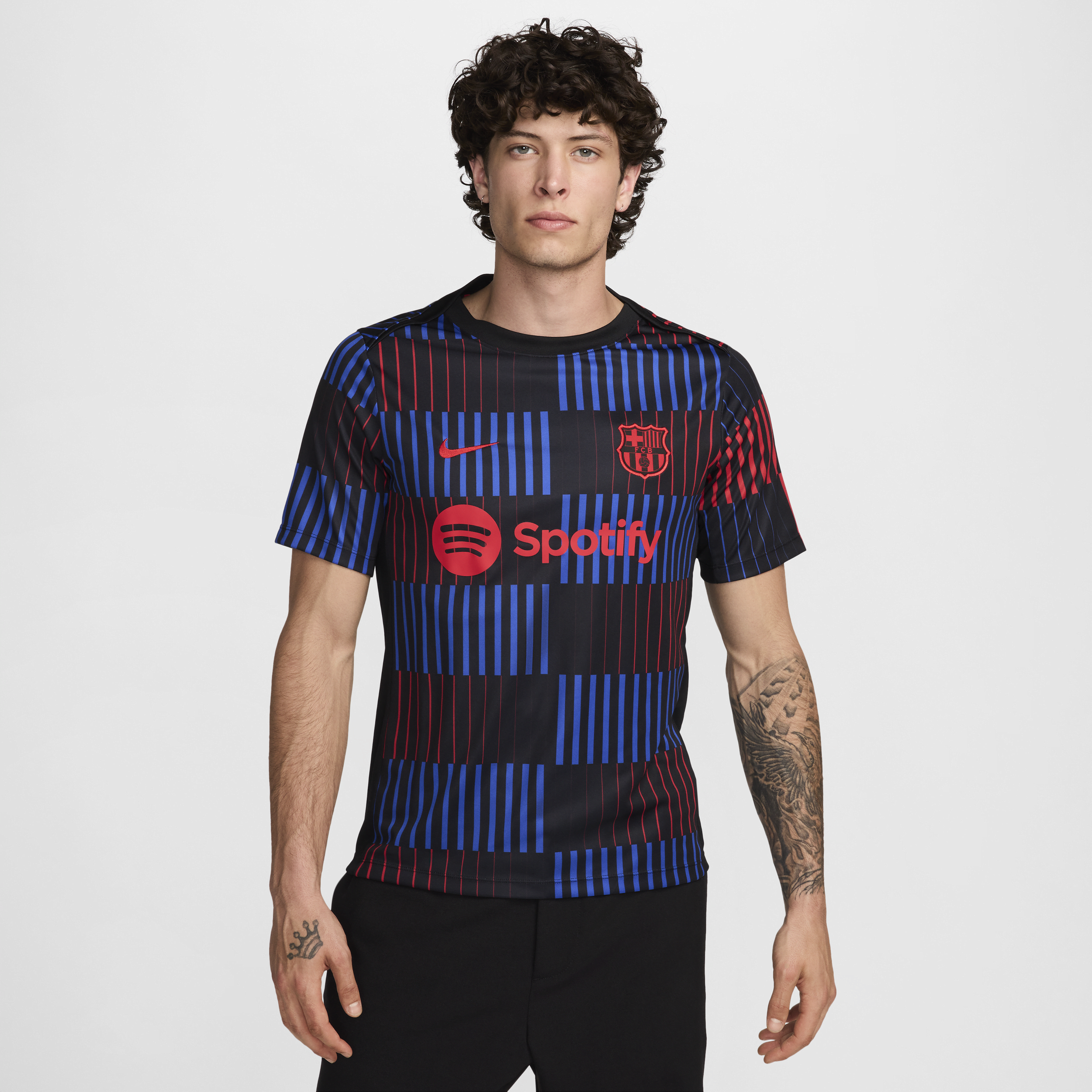 Nike FC Barcelona Academy Pro Uit  Dri-FIT warming-up voetbalshirt met korte mouwen voor heren - Zwart