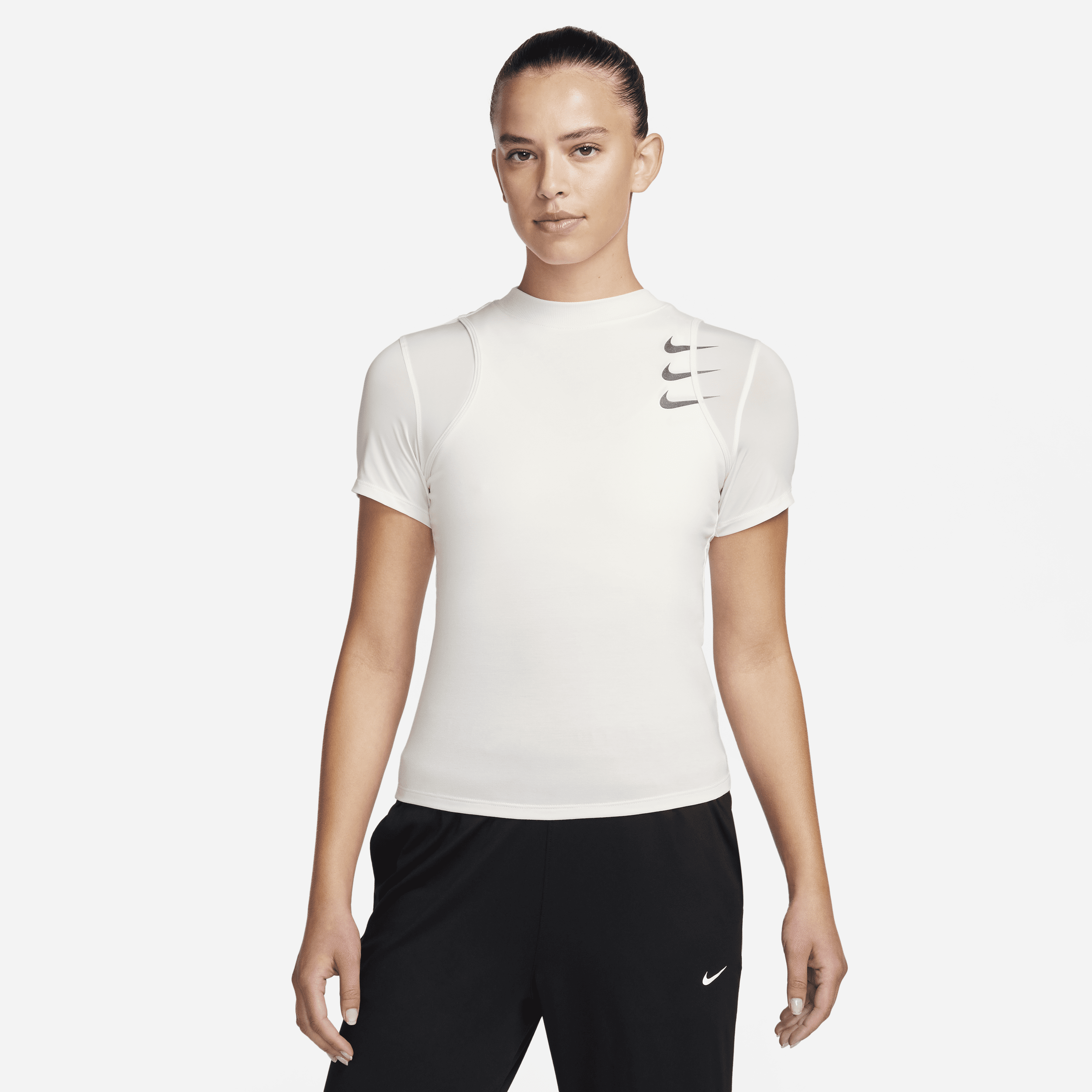 Nike Dri-FIT ADV Running Division hardlooptop met korte mouwen voor dames Bruin